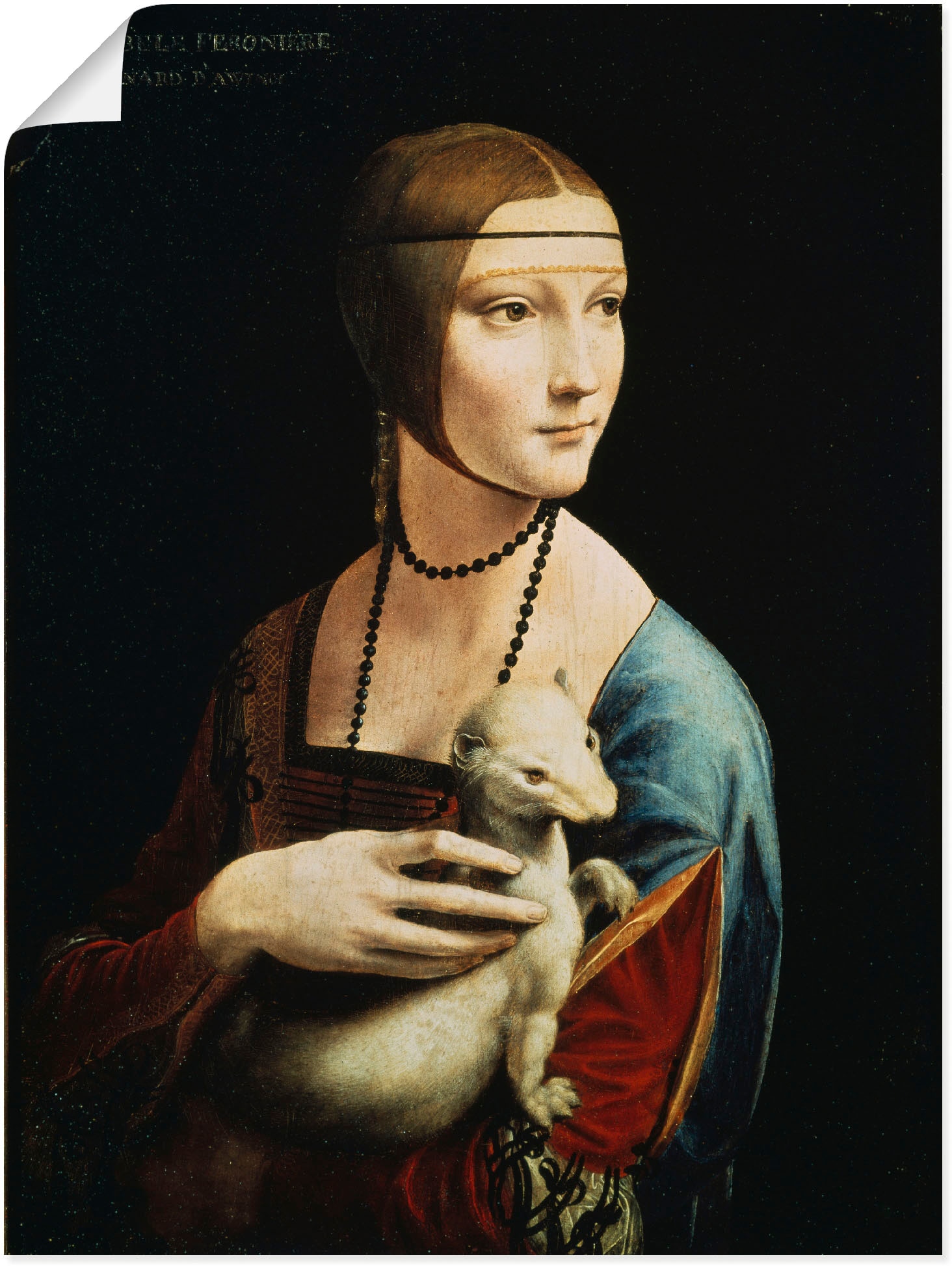 Image of Artland Wandbild "Dame mit dem Hermelin Porträt" Frau 1 Stk. tlg. als Leinwandbild, Poster in verschied. Grössen
