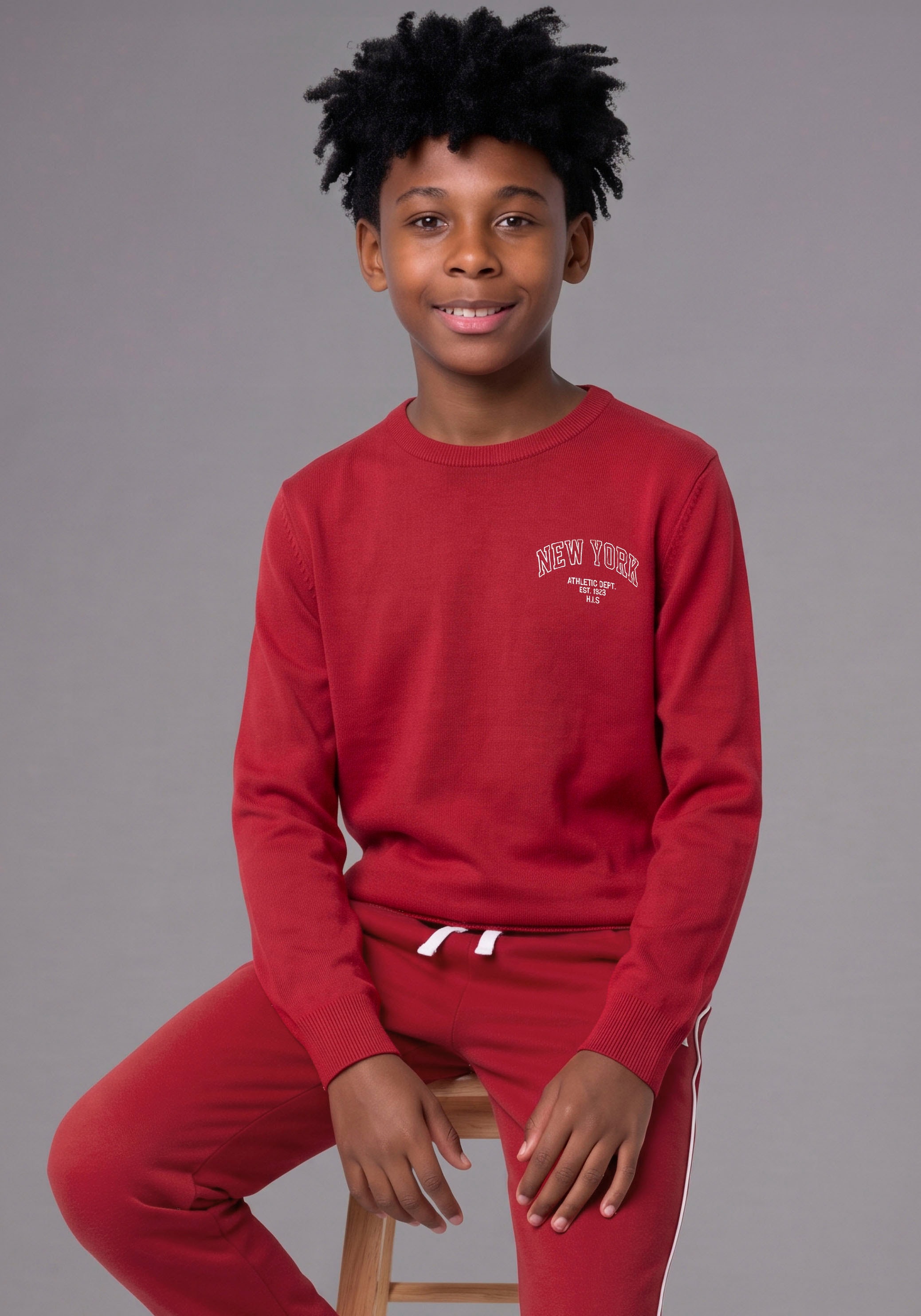 H.I.S Sweat-shirt »2er Packung H.I.S Sweatshirts mit Logoprint«, 2er Paquet, 2 sweats avec impressions de logo, col rond, manches longues, pour garçons
