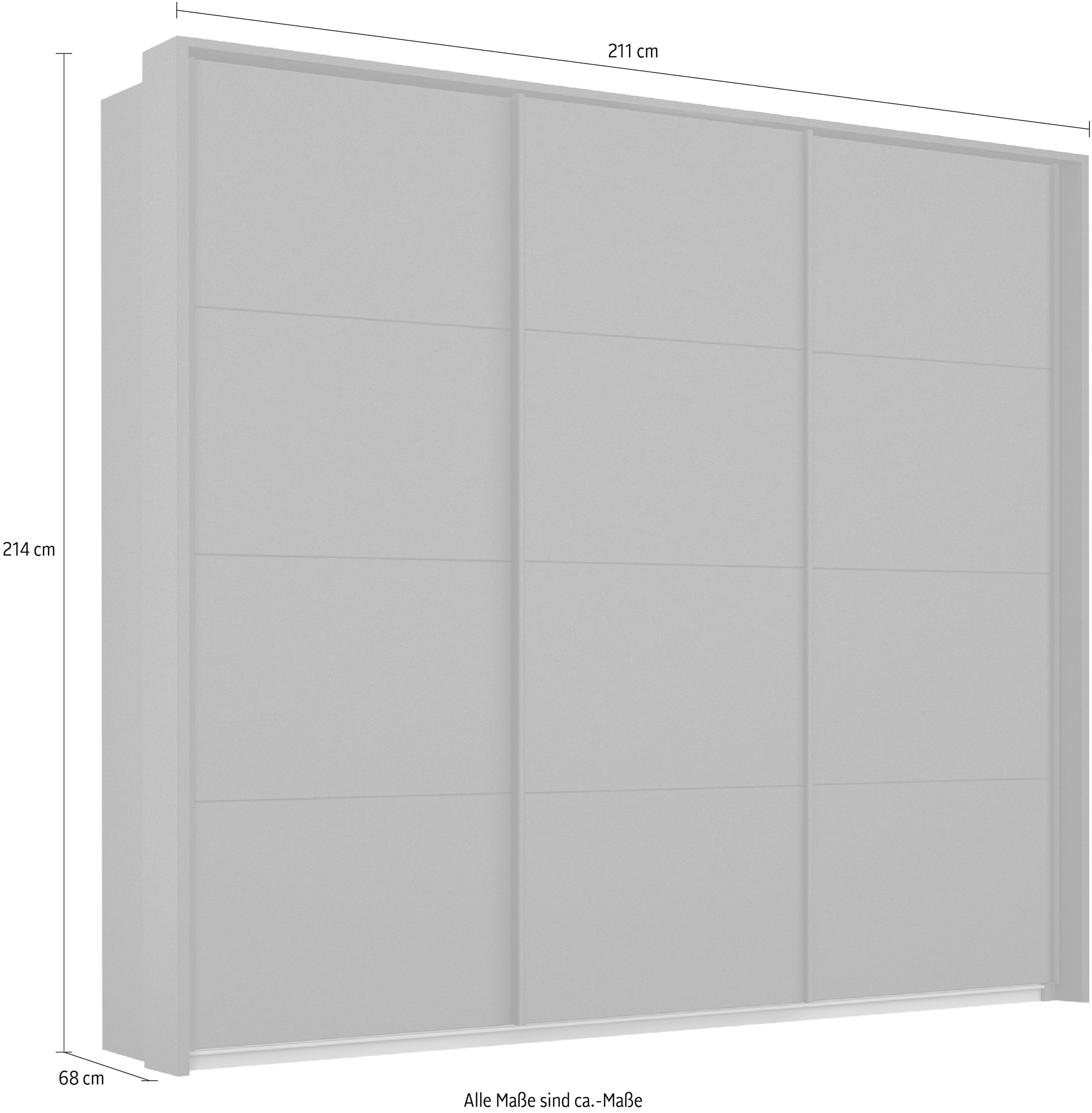 GOODproduct Kleiderschrank »Mehrzweckschrank Aktenschrank Möbel Mietswohnung Schlafzimmer OTELI« Breiten 211/278/323/368 cm Höhen 214/233 cm,  inkl. Passepartout optional mit Beleuchtung MADE IN GERMANY