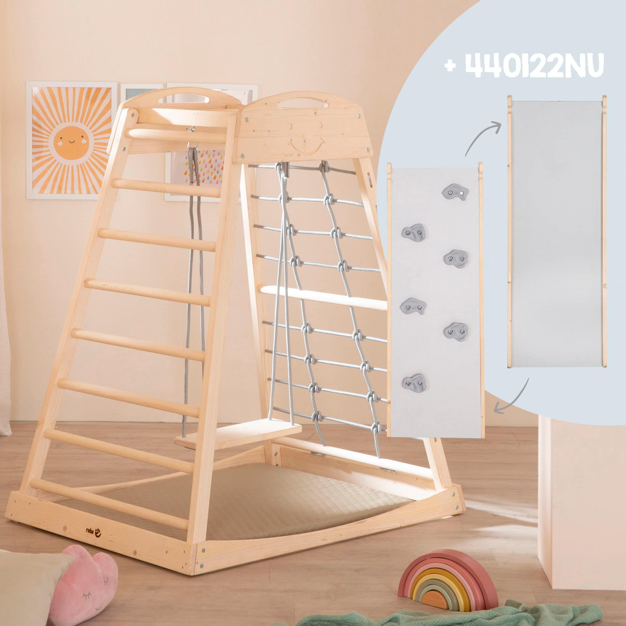 roba® Klettergerüst »Montessori Indoor Spielturm« Belastbar bis 70 kg