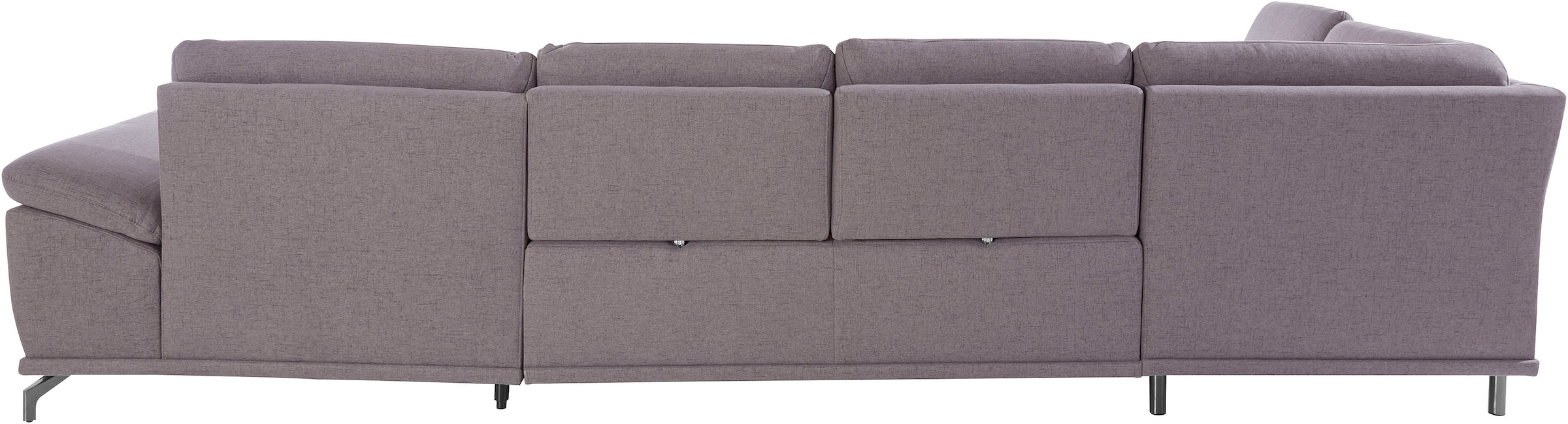 PLACES OF STYLE Wohnlandschaft »Costello U-Form, B: 363 cm mit Sitztiefen-, Armteilverstellung &« 3 Nierenkissen, optional Bettfunktion & Bettkasten