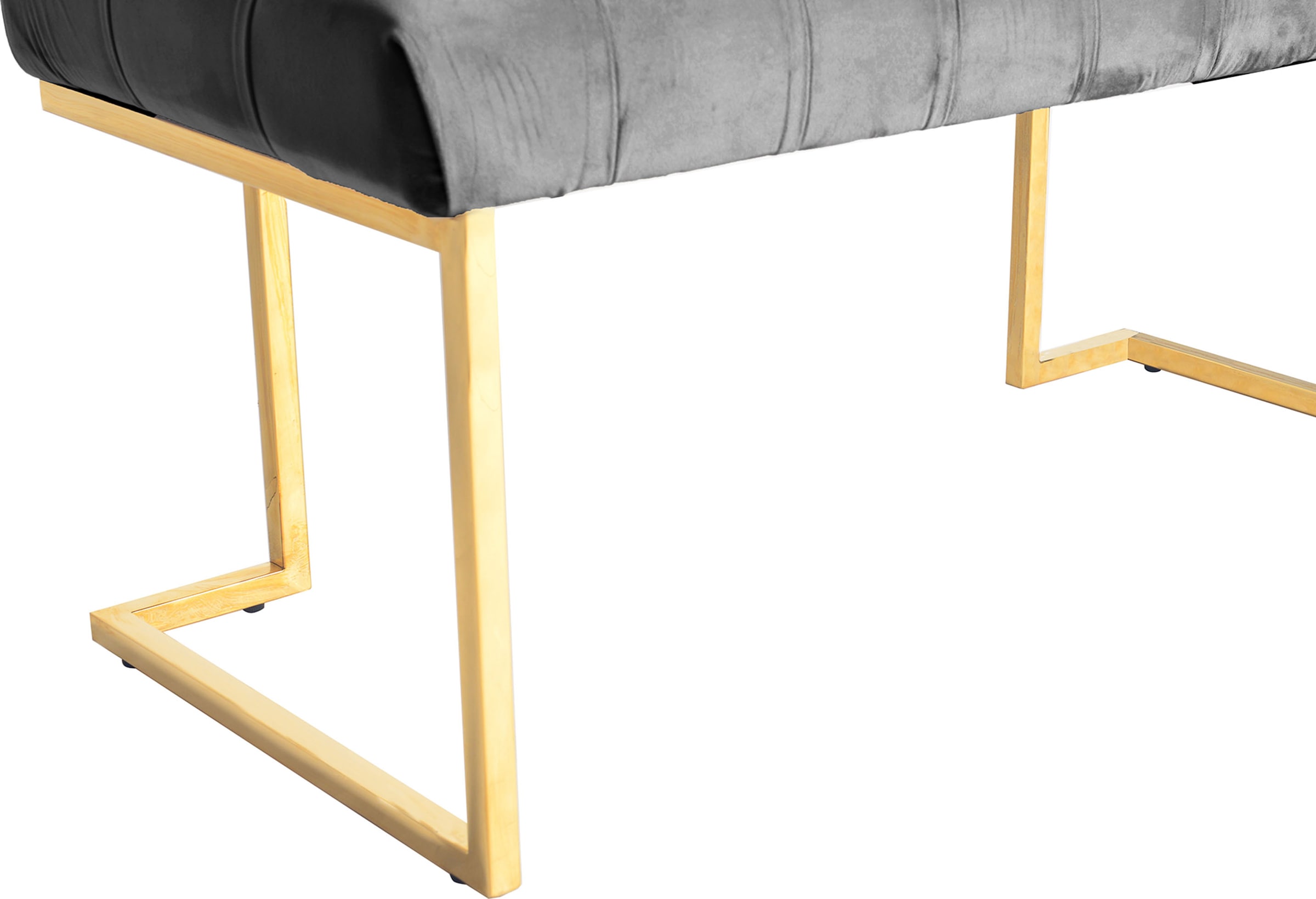 Kayoom Banc »Rare 225, Edler Touch durch goldenes Gestell« 1 cuis tlg. velouté, matelassé, avec boutons décoratifs, coussin confortable et élégant