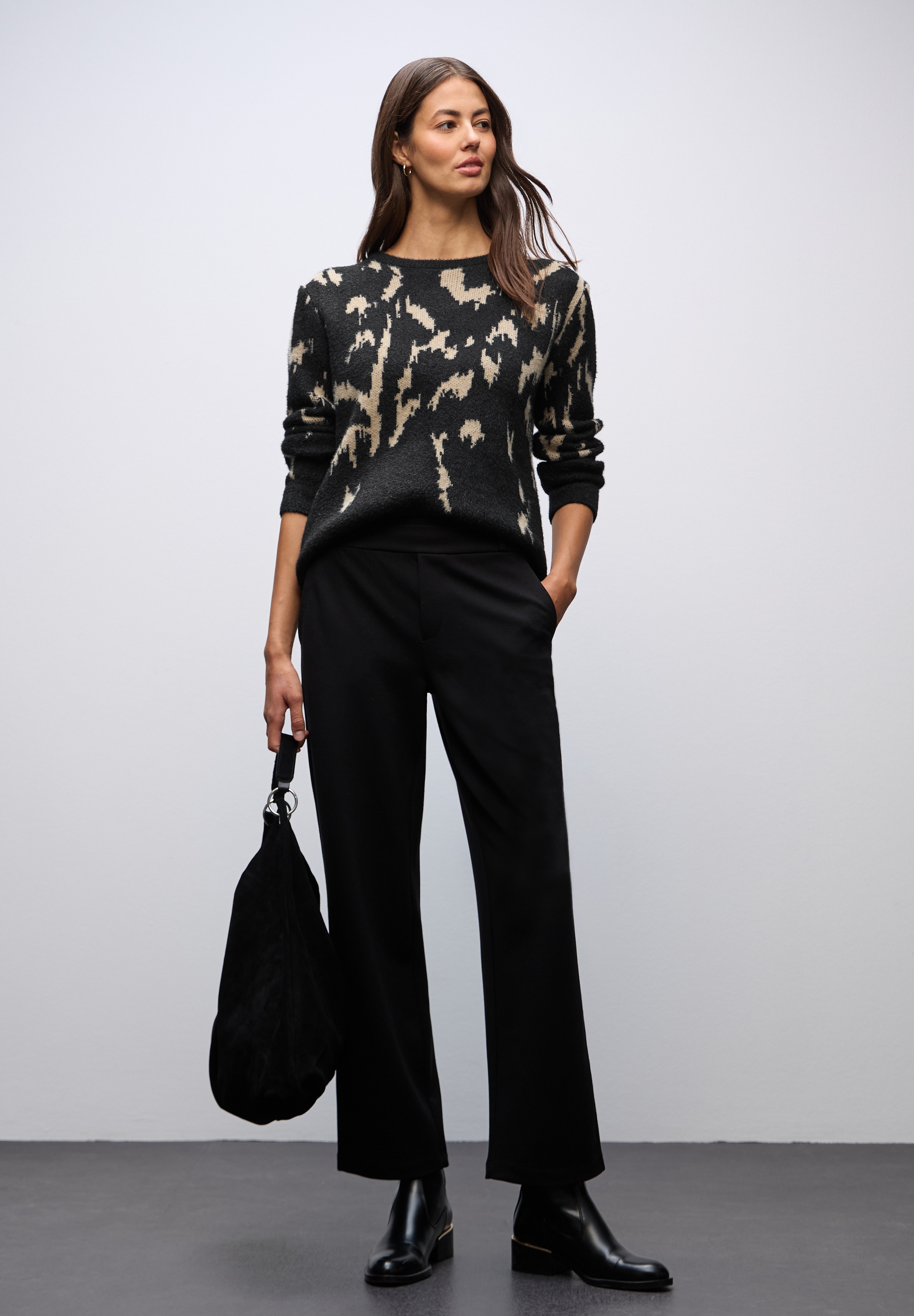 STREET ONE Pull à col rond gemustert