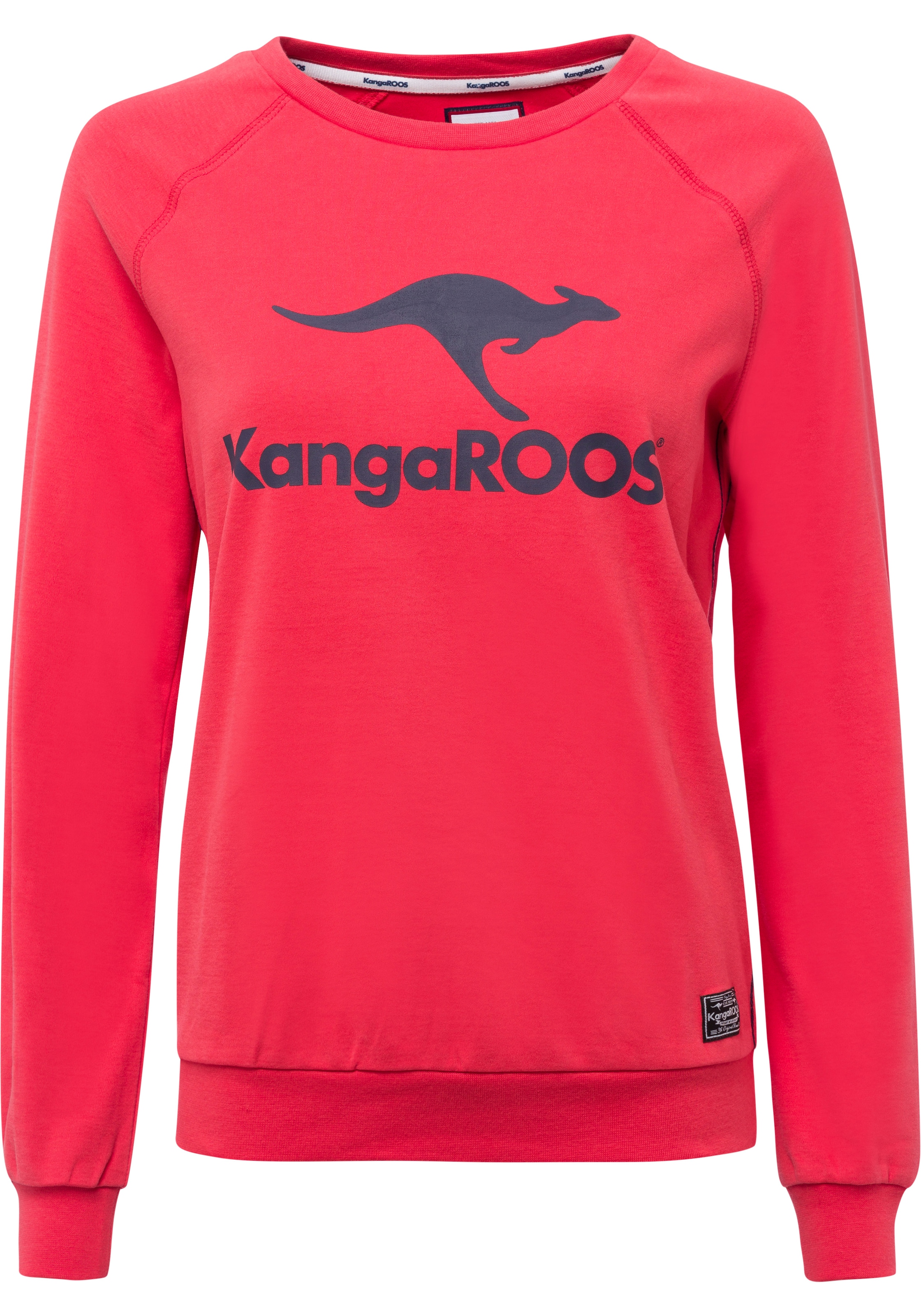 KangaROOS Sweatshirt, Langarm, figurumspielender Schnitt, mit Print, Rundhalsausschnitt
