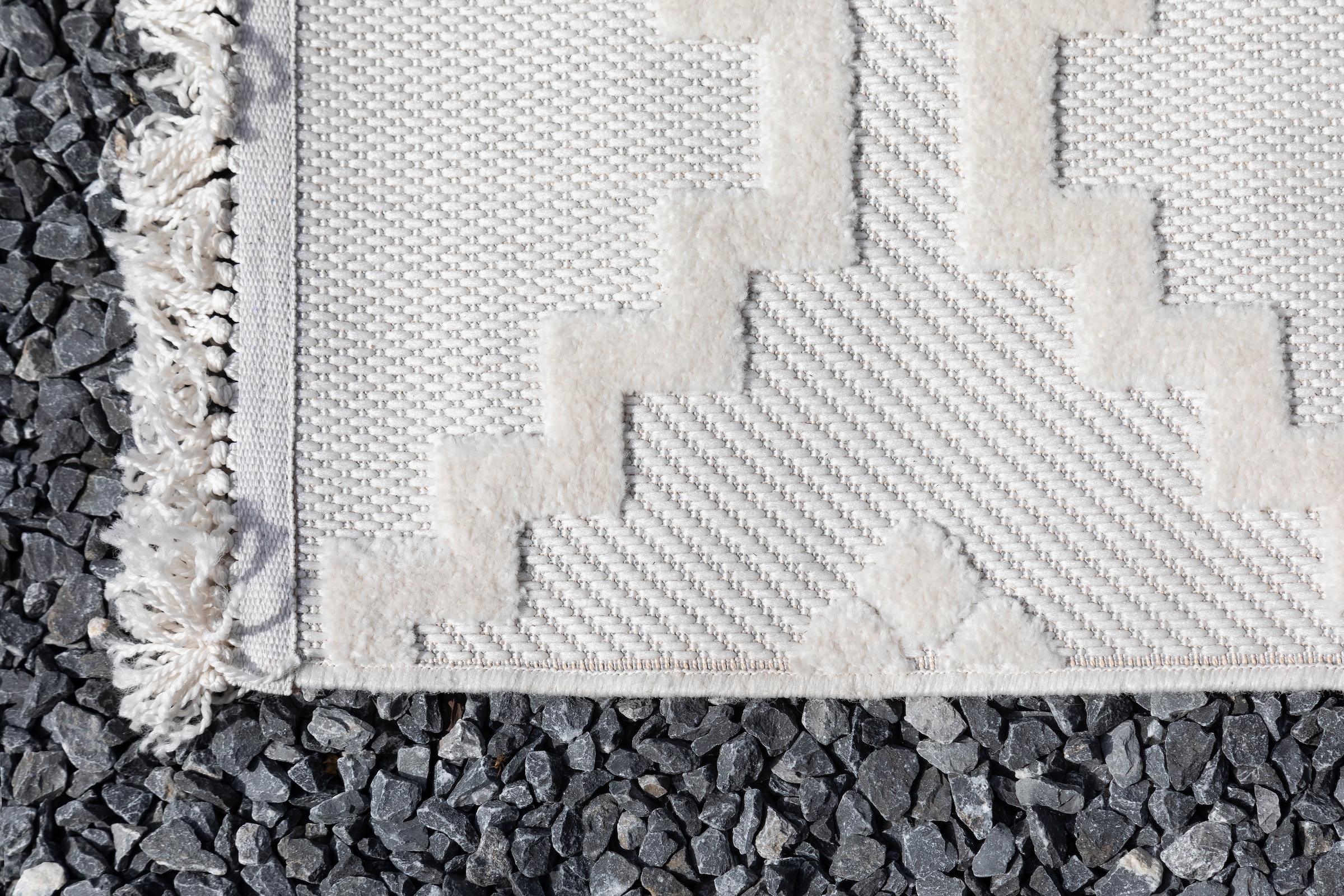 SCHÖNER WOHNEN-Kollektion Tapis »Summer 6352« Rectangulaire 6 mm Höhe In- und Outdoor geeignet, Hoch Tief Struktur, Robuster Teppich