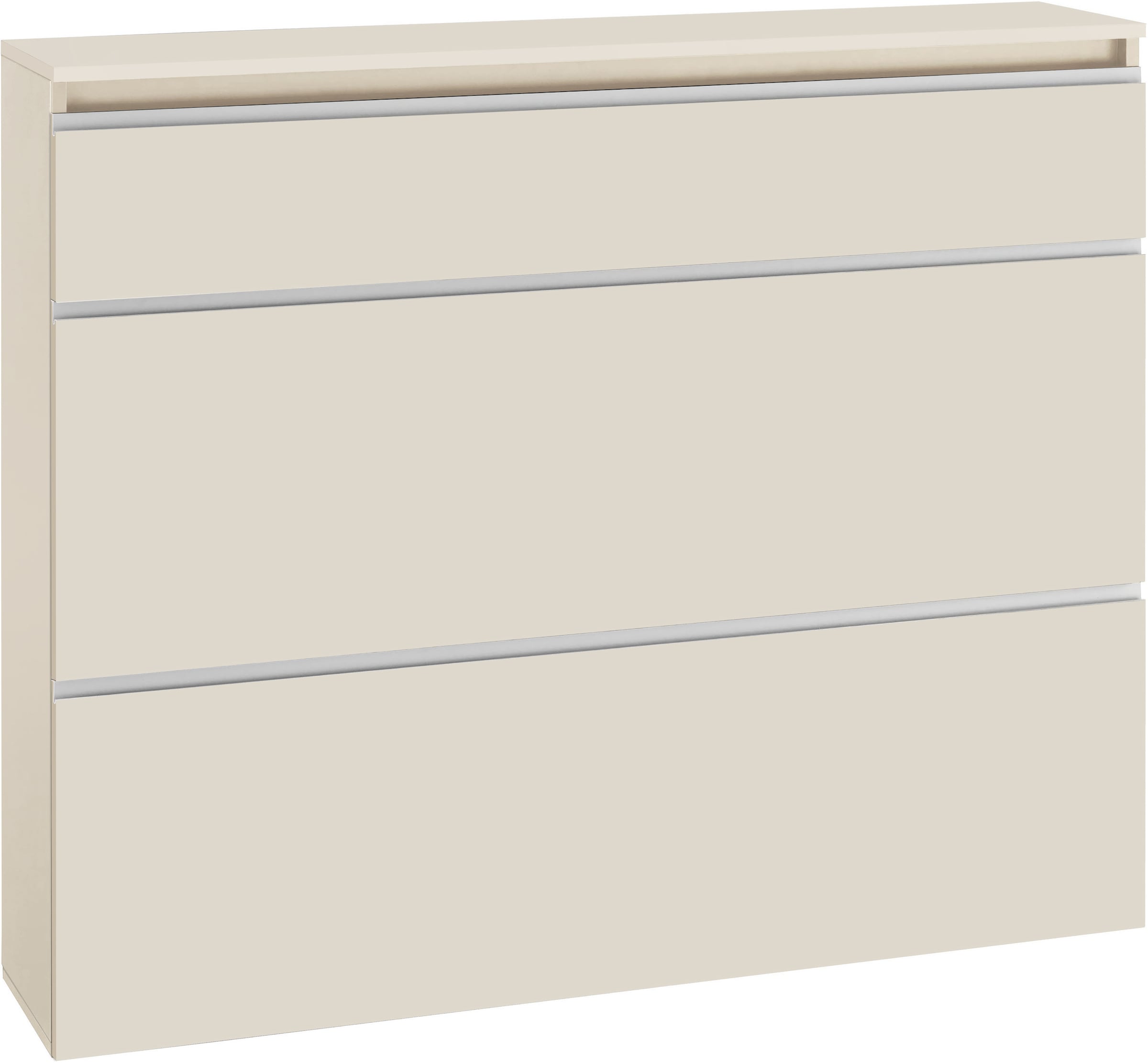 Home affaire Schuhschrank »Magic Schuhschrank, Schuhkommode, Schuhregal, softgriff« 3 Klappen,Doppelschuhtrommeln,hochglanz lackiert oder matt,Breite 120
