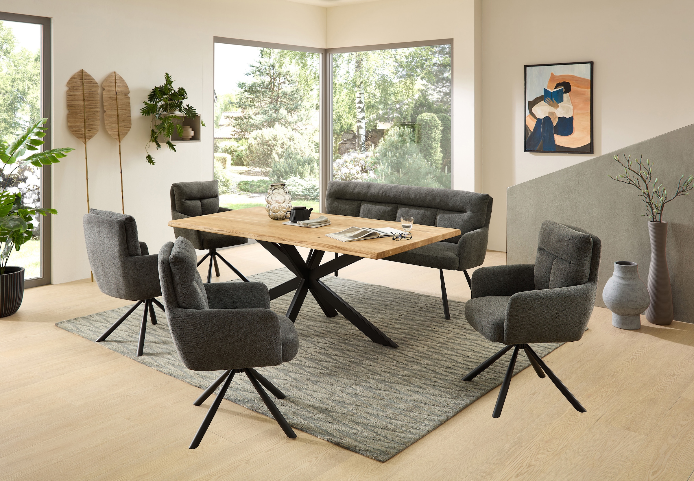 Stolkom Table de salle à manger »TOM, TOPSELLER!« Tisch, Esstisch, OTTOs Choice,  200 cm breit Eiche Massivholz mit Baumkante