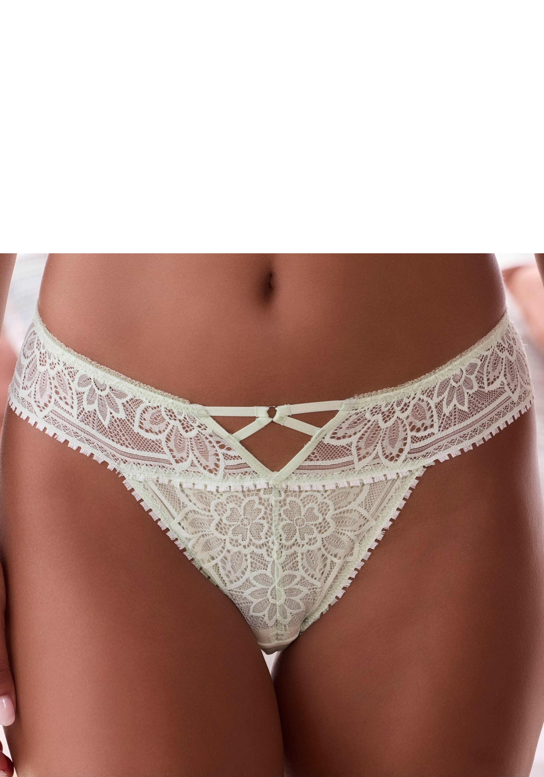 Image of LASCANA String mit edlem Cut-Out aus floraler Jacquardspitze