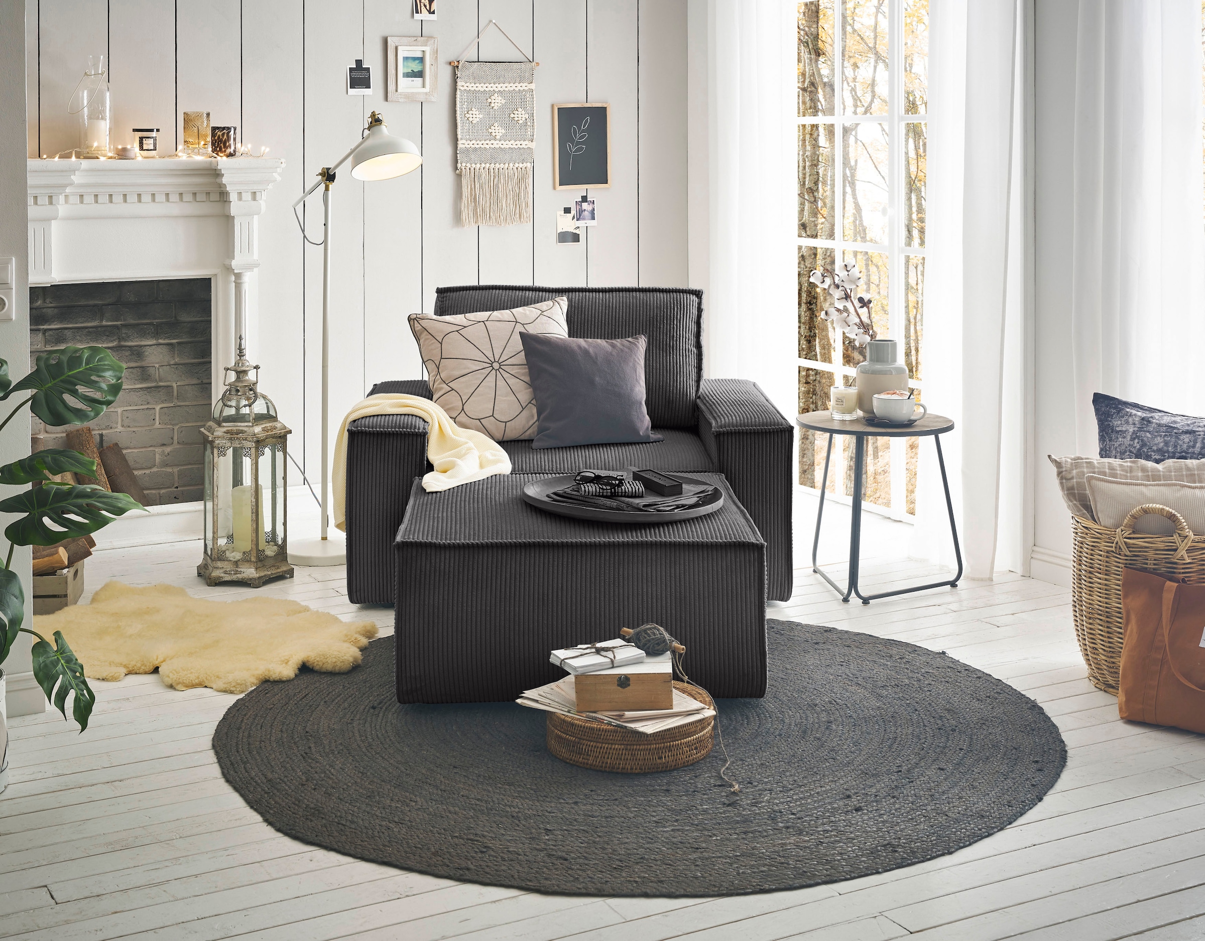 Home affaire Sessel »SHERWOOD« Loveseat und Hocker im Set, passend zur Polster-Serie SHERWOOD