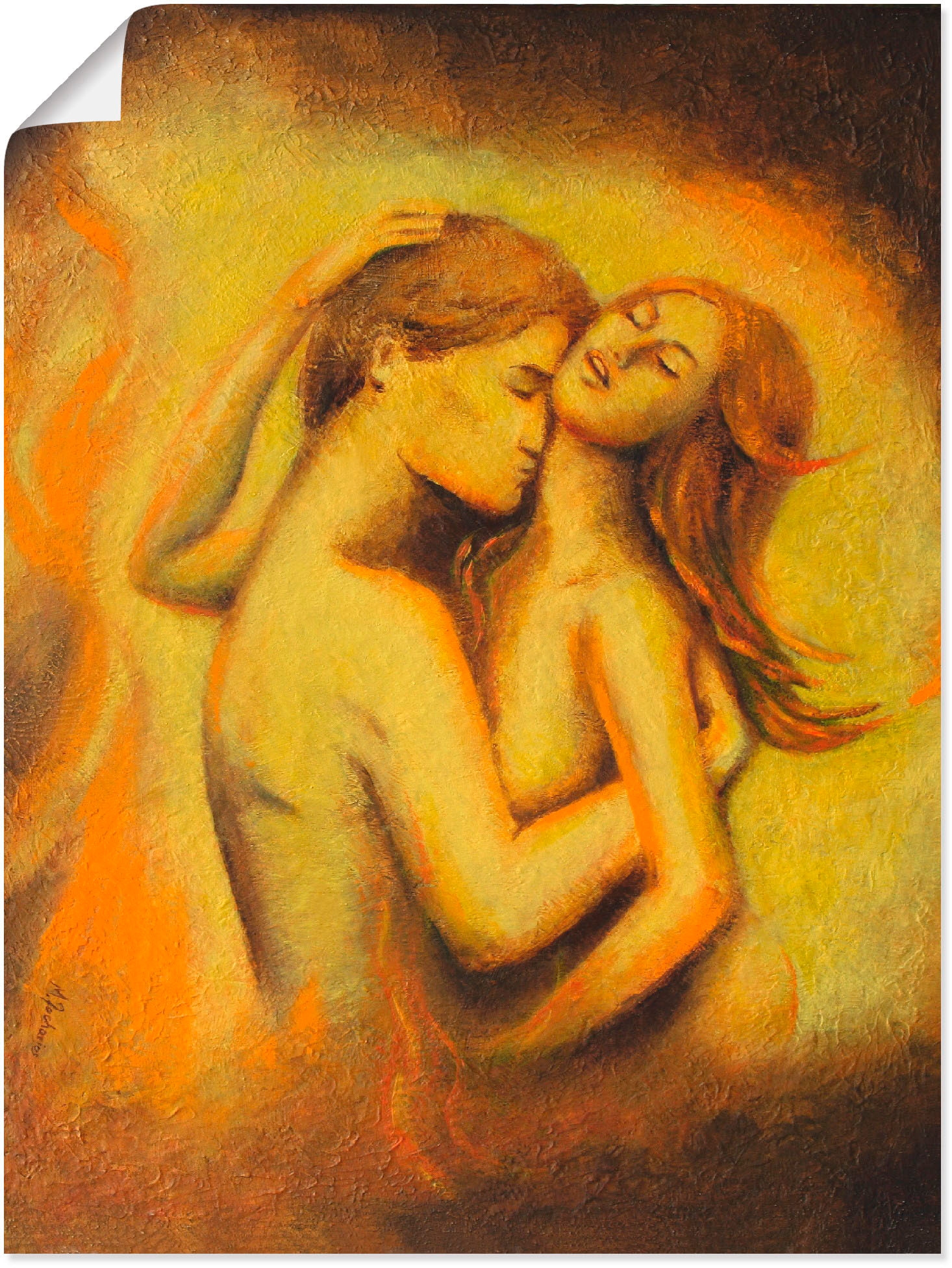 Wandbild »Liebesrausch - erotische Malerei«, Paar, (1 St.), als Poster, Wandaufkleber...