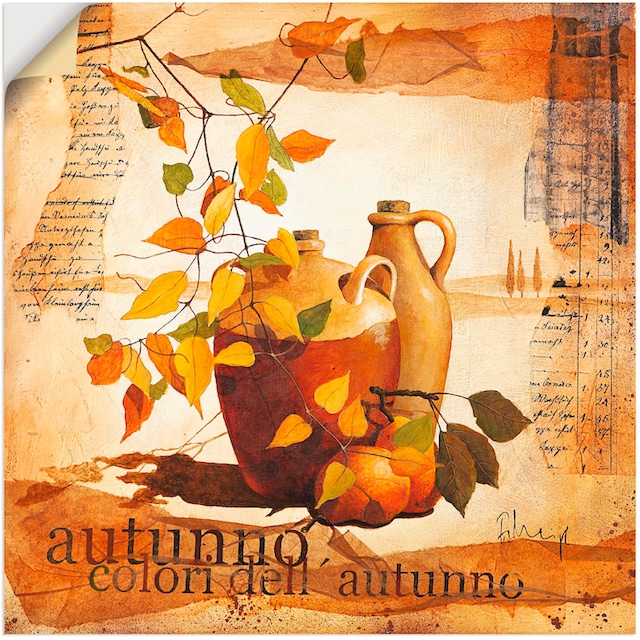Artland Wandbild »Italienisches Herbstlaub«, Vasen & Töpfe, (1 St.), als  Leinwandbild, Wandaufkleber oder Poster in versch. Grössen kaufen