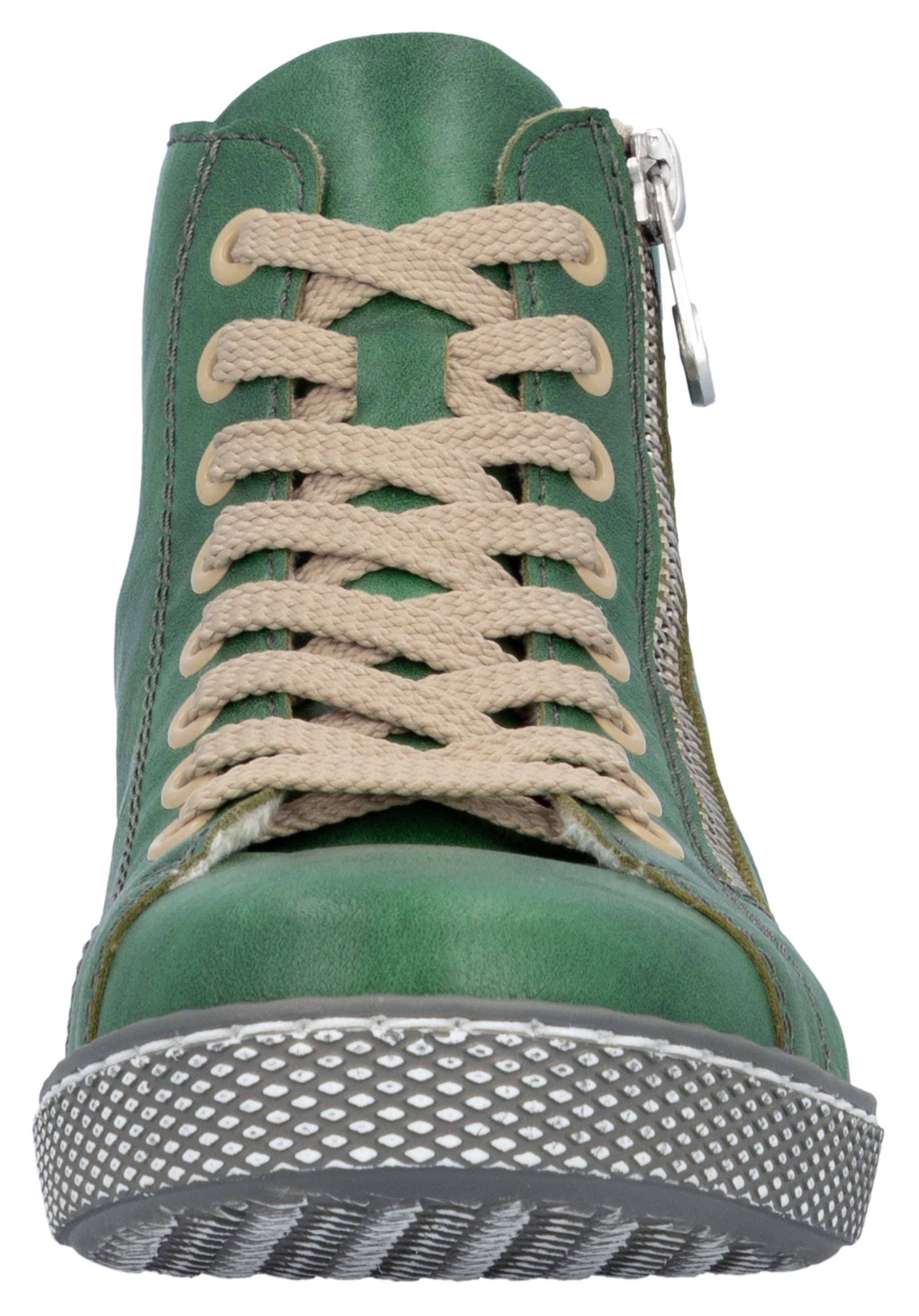 Rieker Schnürboots, Schnürstiefelette, Casual-Boots mit Reissverschluss aussen
