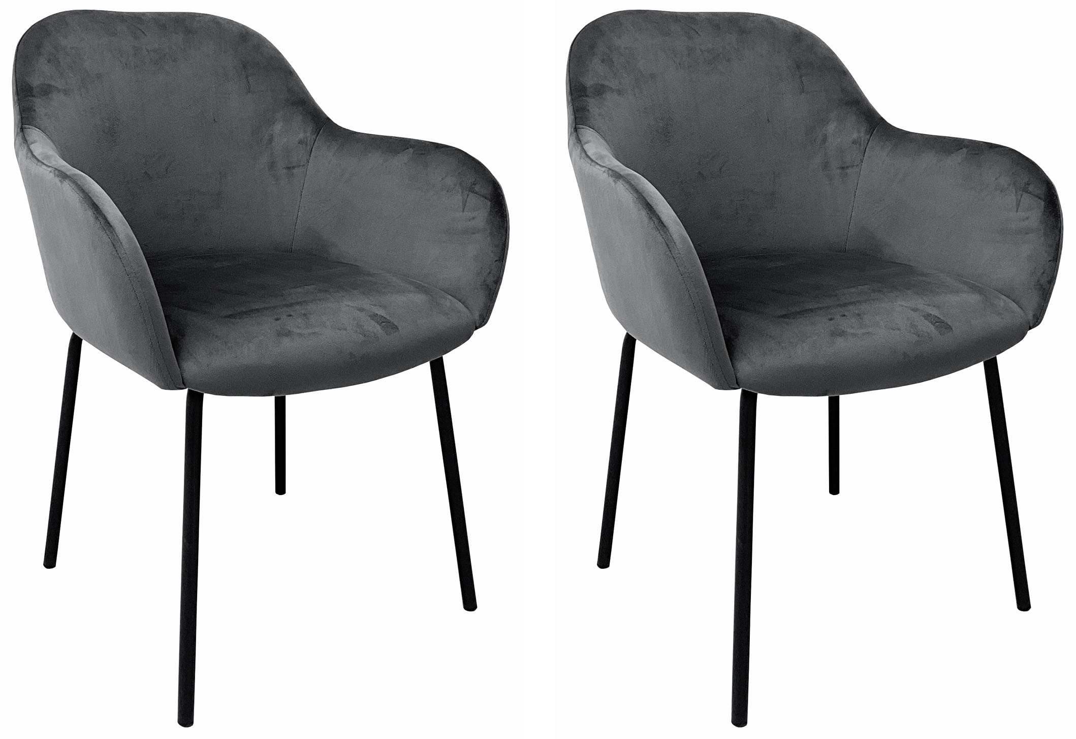 Image of GOODproduct Esszimmerstuhl "Dannika" (Set) 2 Stk.pflegeleichter Veloursstoff, schwarze Metallbeine, Sitzbreite 41 cm
