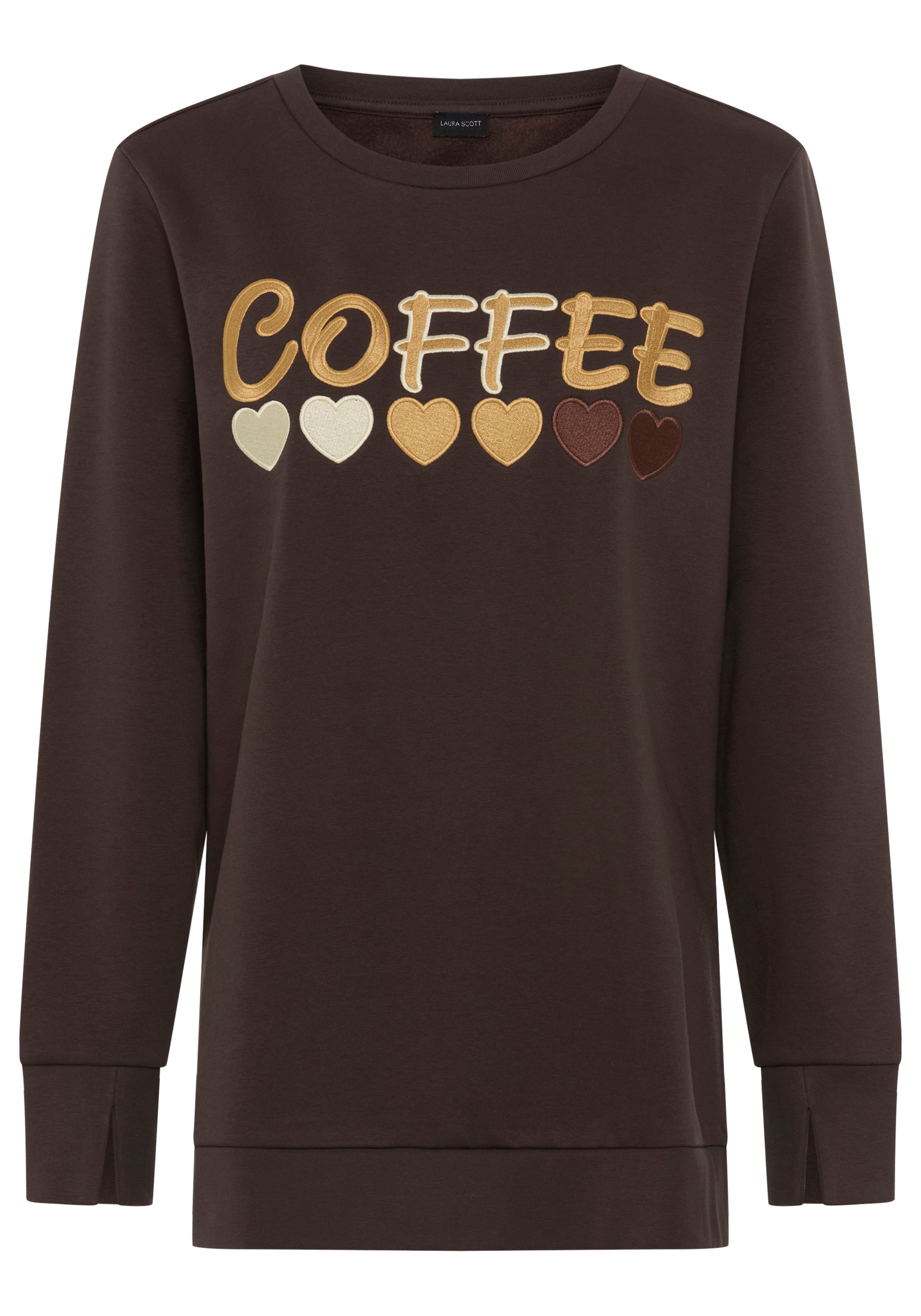 Laura Scott Longsweatshirt , mit Seitenschlitzen und hochwertiger Stickerei
