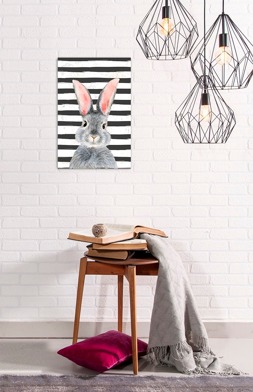 queence Metallbild »Gabrine«, Hase, (1 St.), Stahlschilder