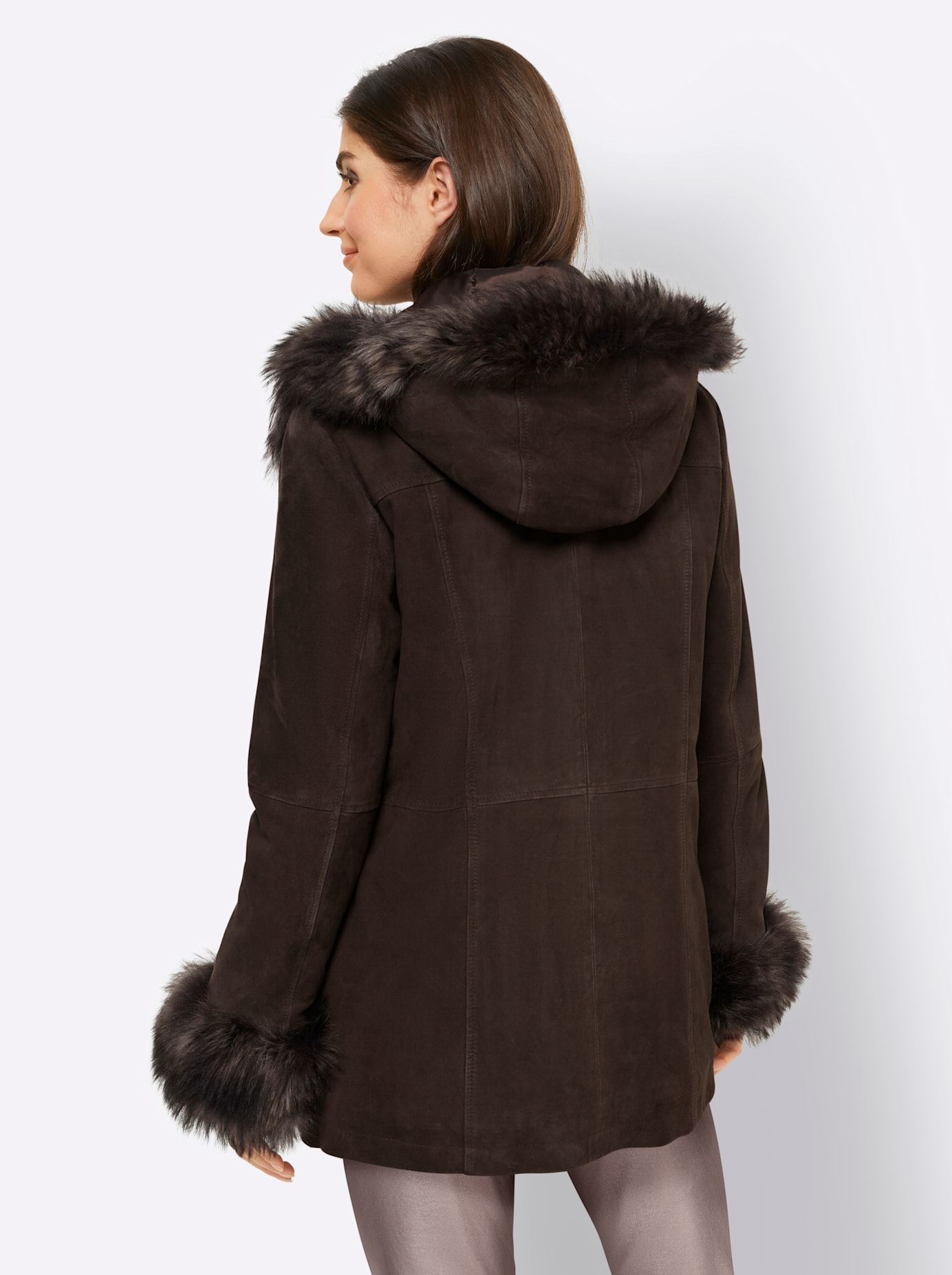 heine Lederjacke, mit Kapuze