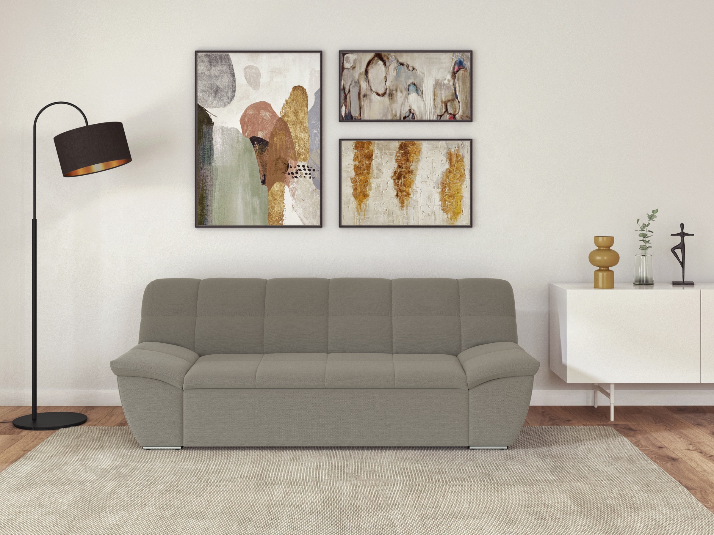Image of DOMO collection 2-Sitzer "SPLASH Breite 211 cm, moderne Sitz- und Rückensteppung, komfortabel" flache Armlehnen zum Entspannen