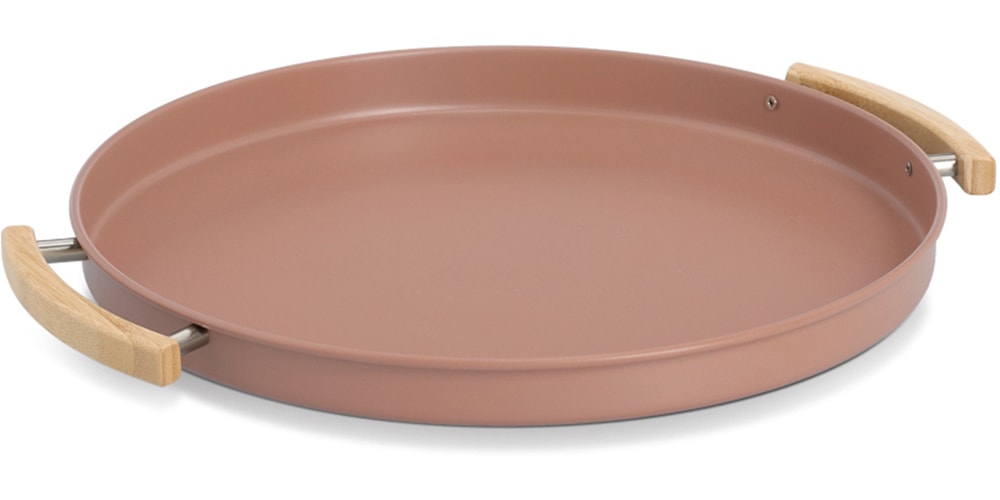 Image of Zeller Present Tablett "Serviertablett, Metall/Gummibaum, mocca" Trendfarbe, perfekt zum Dekorieren