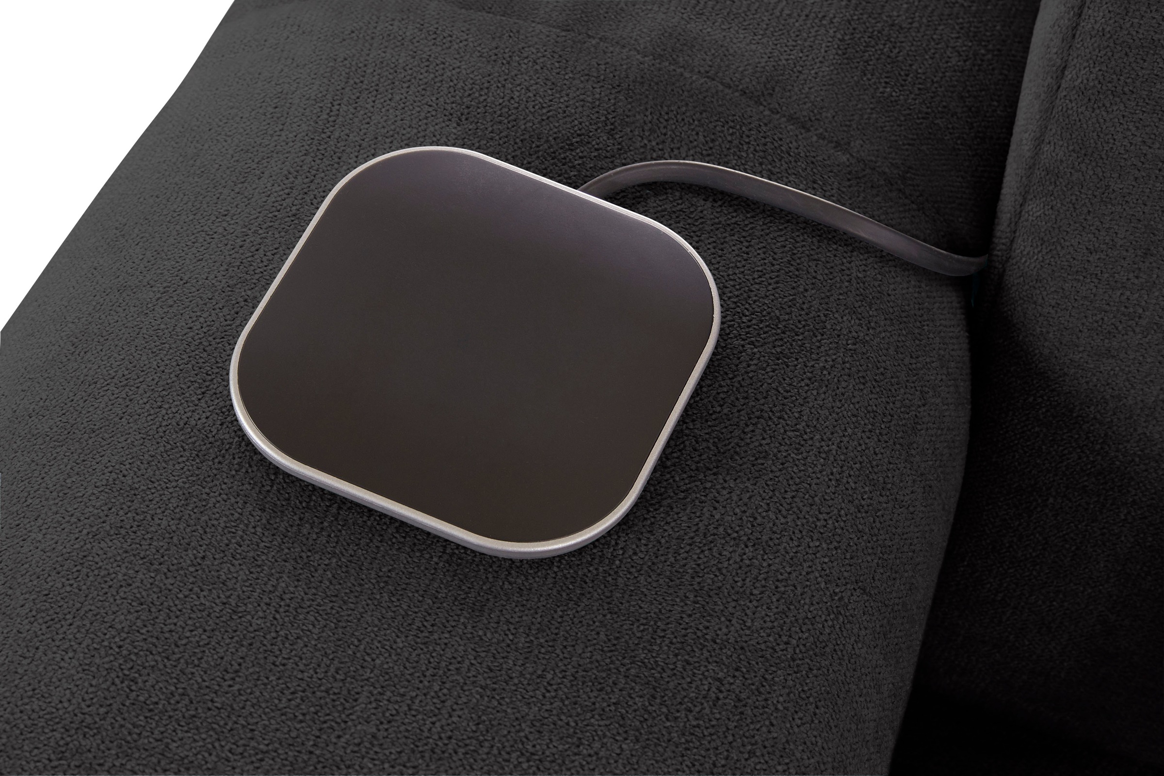 COTTA Ecksofa »Mia L-Form mit 3 Zierkissen«, wahlweise mit Bettfunktion, Bettkasten, Beleuchtung & Wireless-Charger