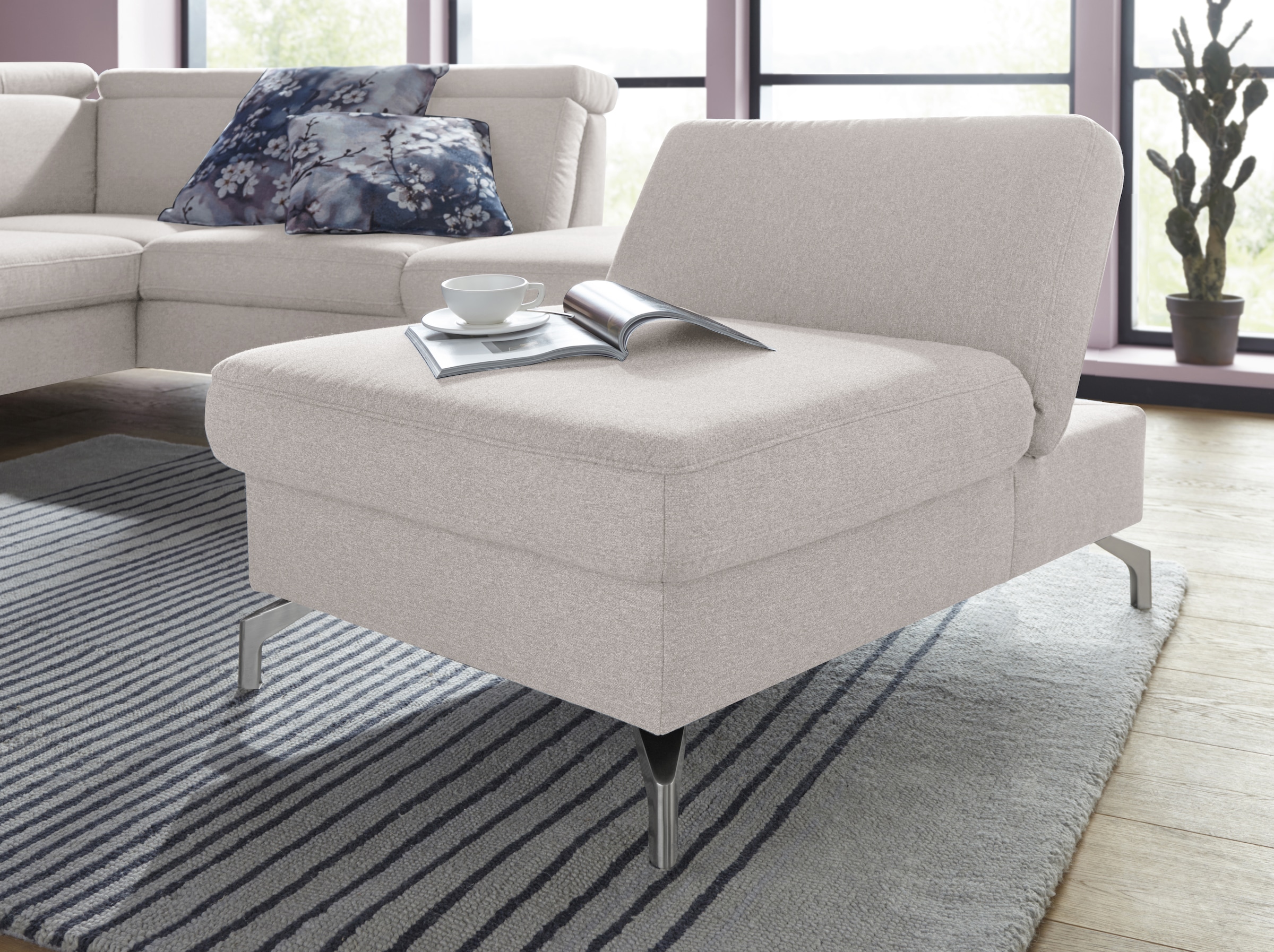 Image of sit&more Hocker "Brisbane" Fusshöhe 12 cm, mit Federkern und Klappfunktion