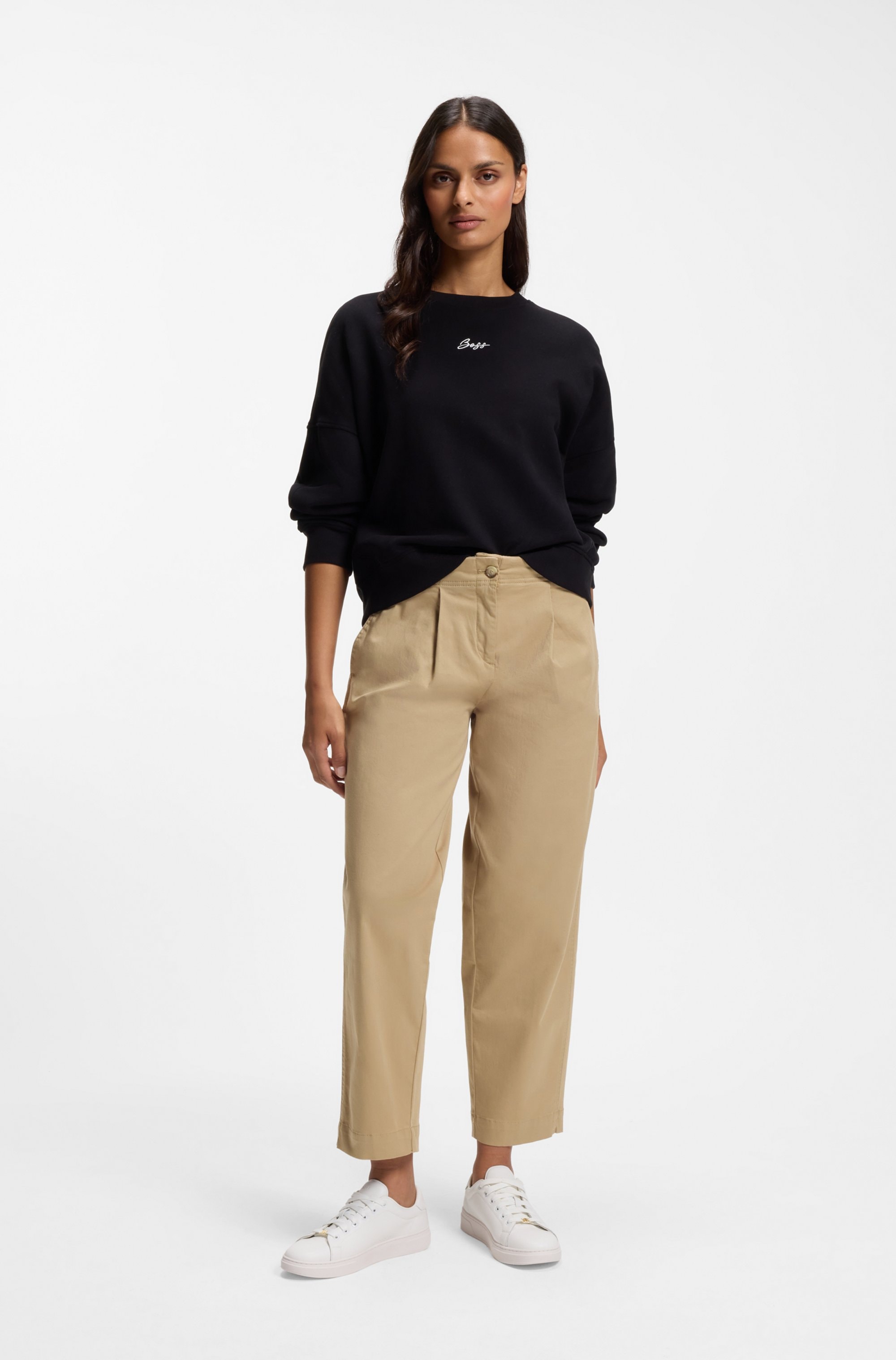 BOSS ORANGE Chinos »Taquina Premium Damenmode«  coupe ample, Barrel Fit