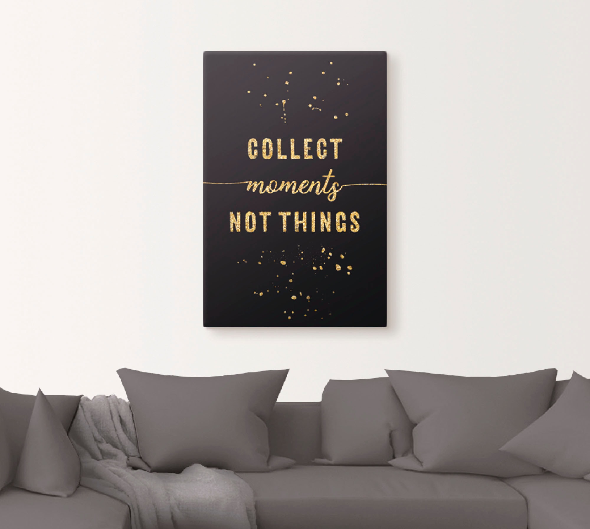 Artland Wandbild »GOLD Sammle Momente, keine Dinge«, Sprüche & Texte, (1 St.), als Leinwandbild, Poster in verschied. Grössen