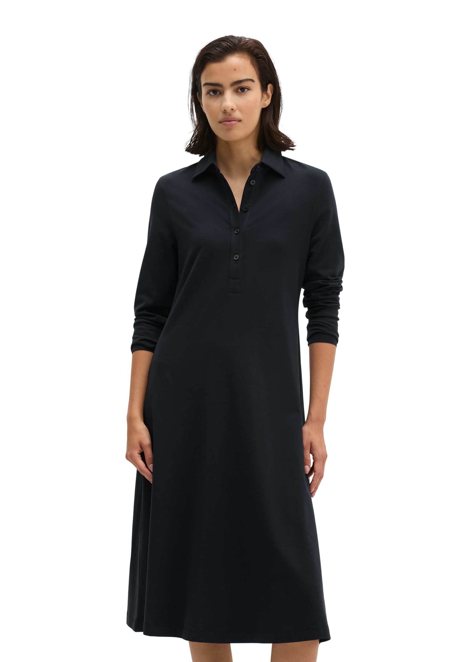 Image of Marc OPolo Hemdblusenkleid flared aus Single Jersey mit Paper-Finish