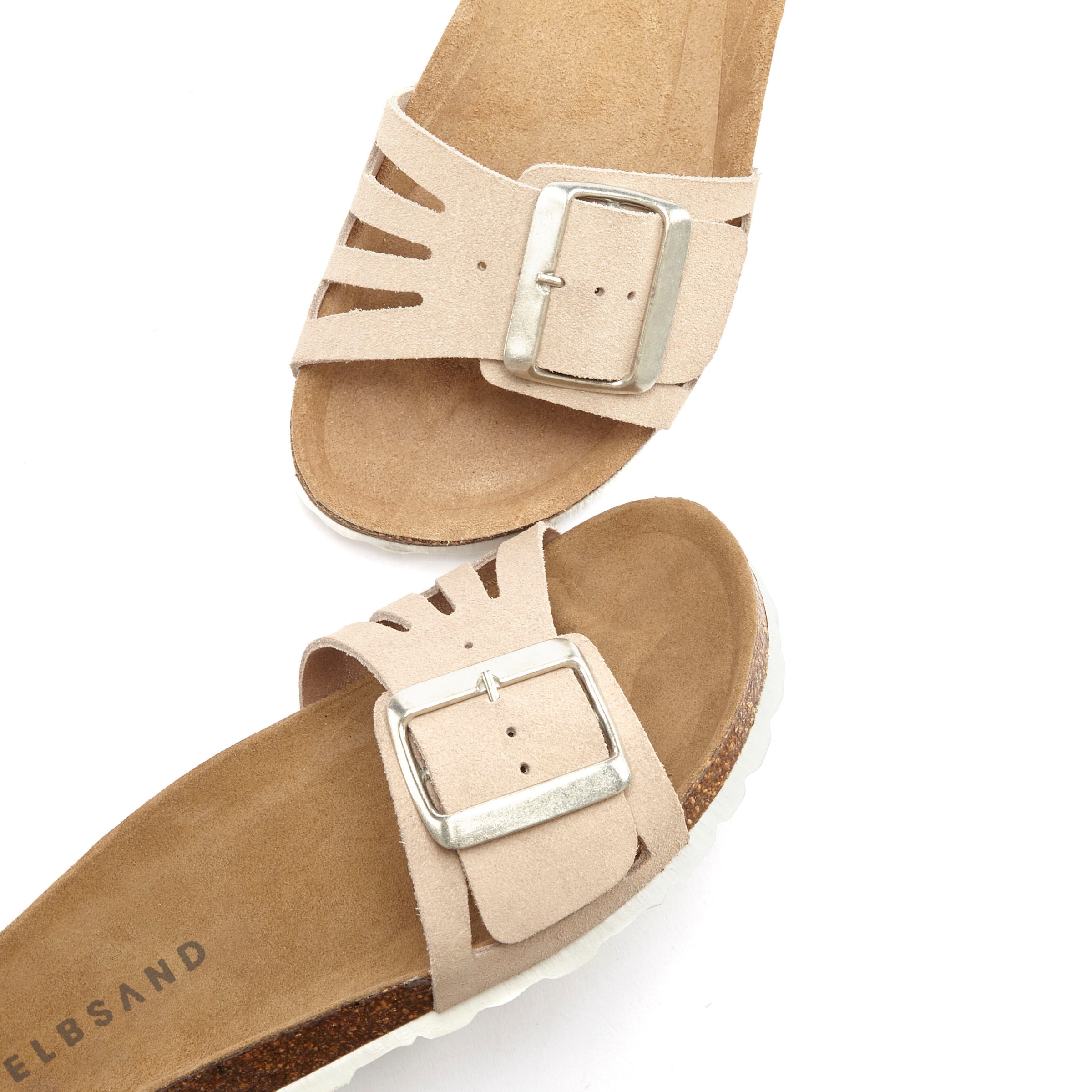 Elbsand Pantolette »Sandale«, Mule, offener Schuh aus Leder mit weichem Komfortkorkfussbett