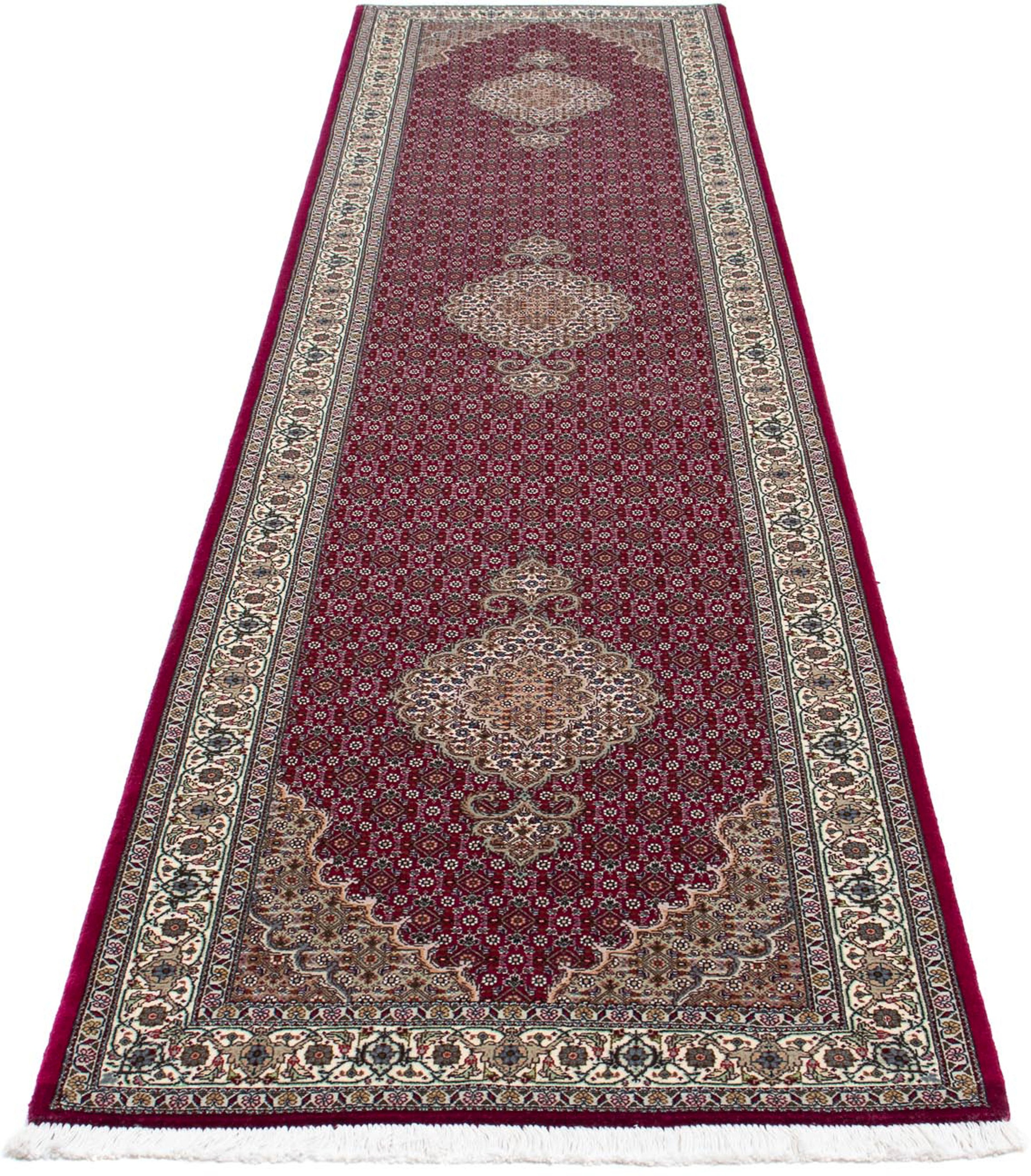 Image of morgenland Orientteppich »Perser - Täbriz - 343 x 82 cm - dunkelrot«, rechteckig, 10 mm Höhe, Wohnzimmer, Handgeknüpft, Einzelstück mit Zertifikat bei Ackermann Versand Schweiz