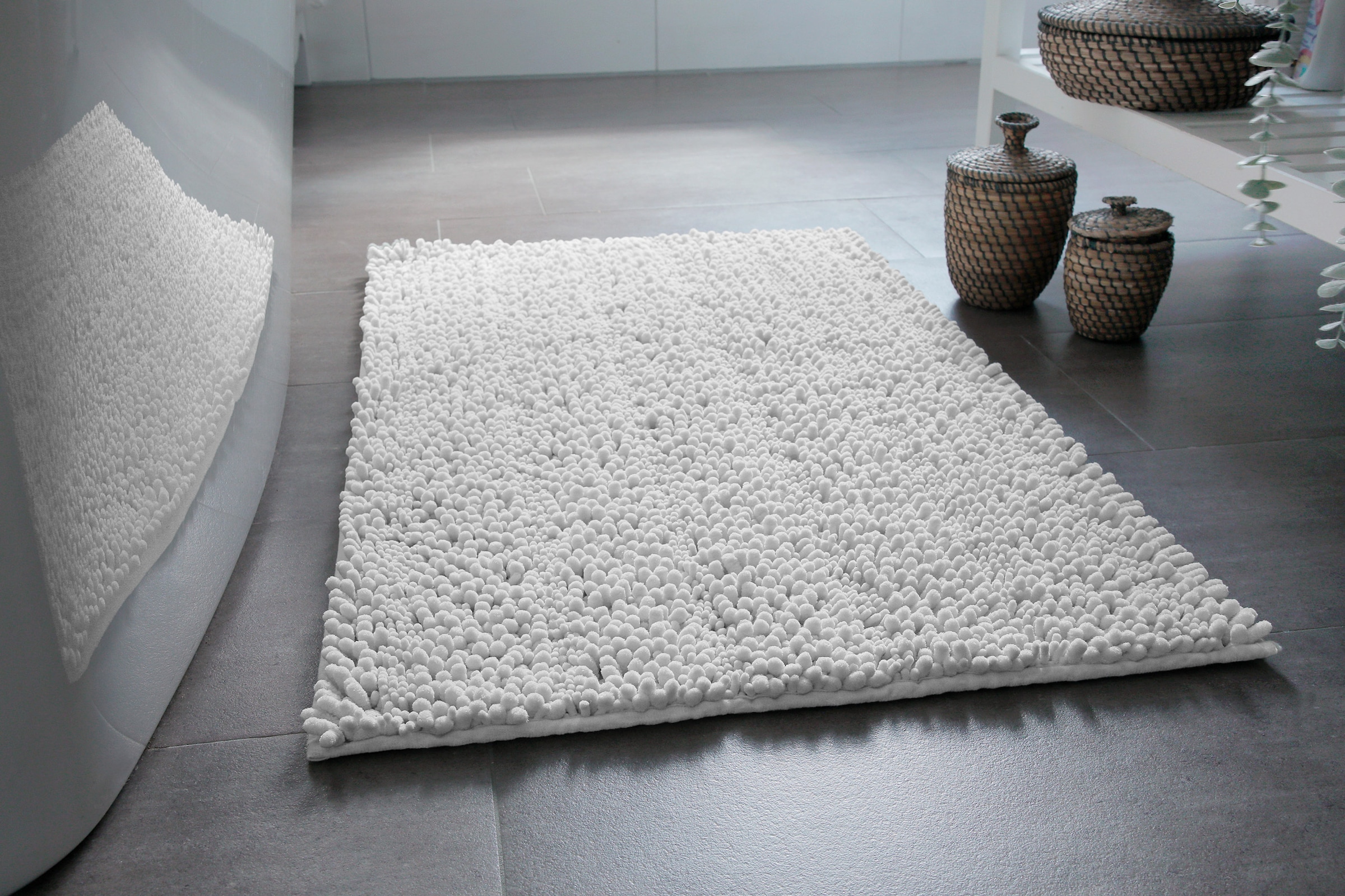 Wecon home Basics Tapis de bain »Benno« Höhe 22 mm lavable, antidérapant, très doux, résistant, chenille, robuste