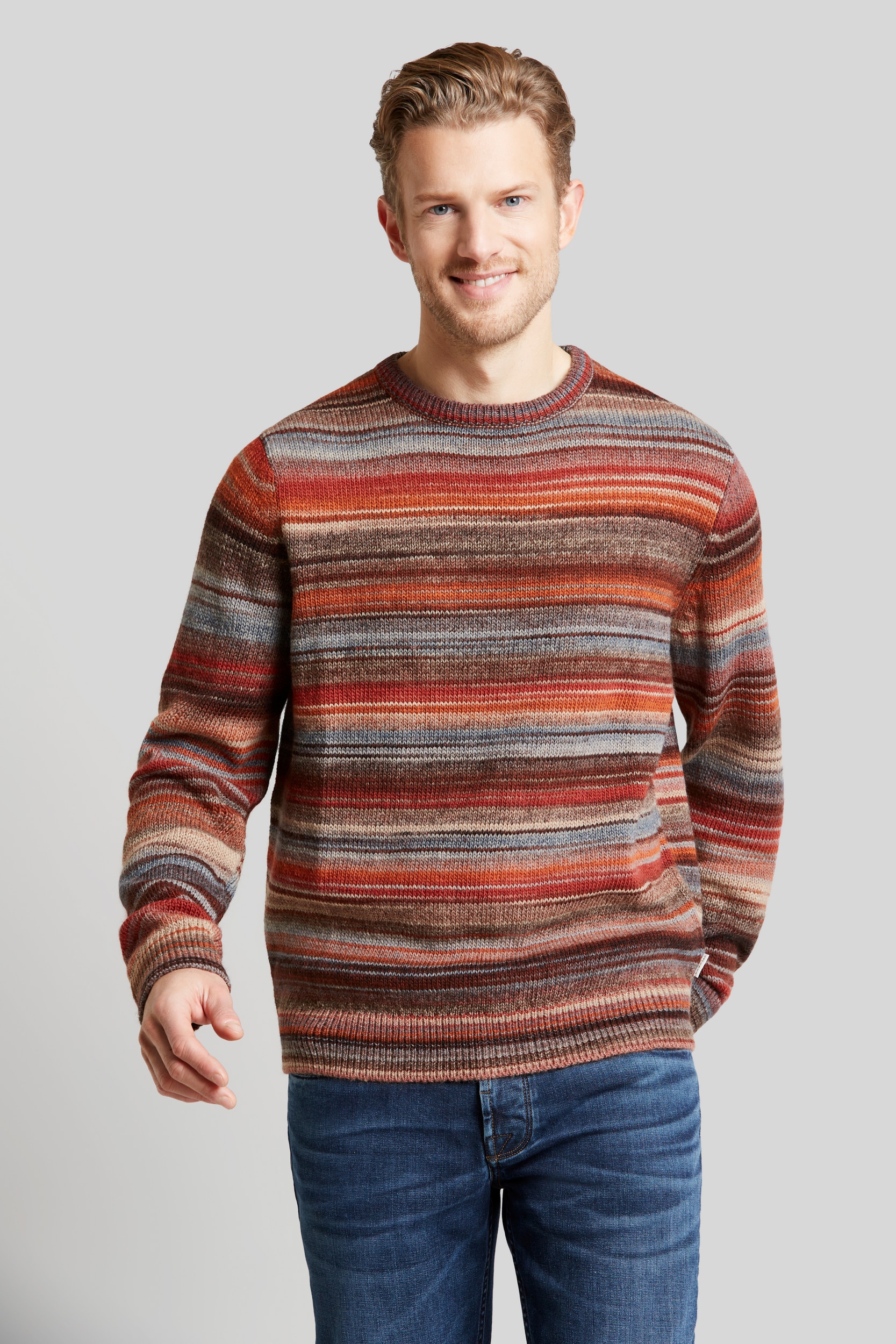 Image of bugatti Rundhalspullover mit Multicolor-Farbverlauf
