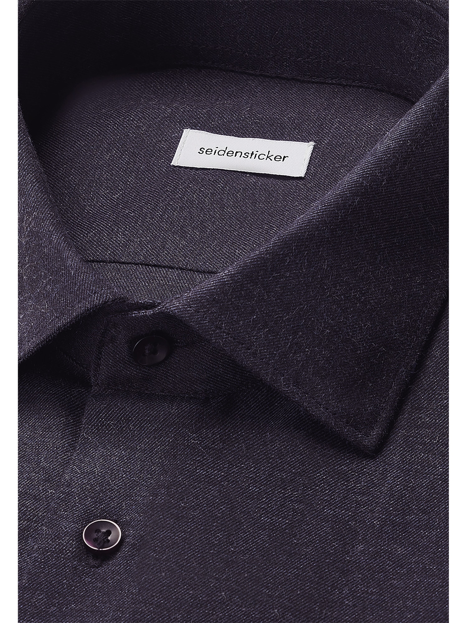 seidensticker Flanellhemd »Schwarze Rose« Slim 1/1 Kentkragen Uni