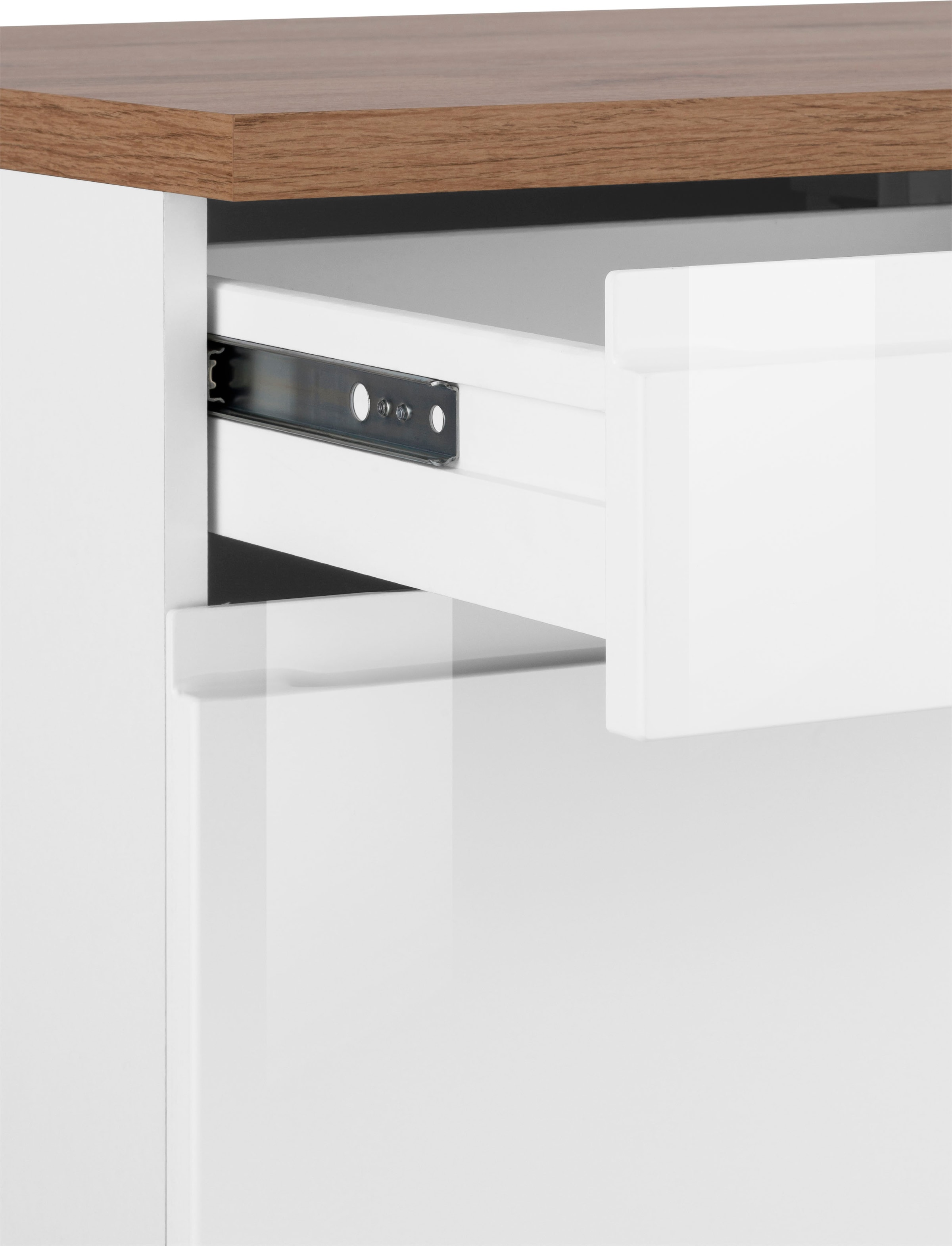 KOCHSTATION Armoire basse »KS-Virginia,neu in verbesserter Ausführung« Rangement, Softclose, avec plan de travail CPL,  largeur 100 cm, 2 portes, fonction soft-close
