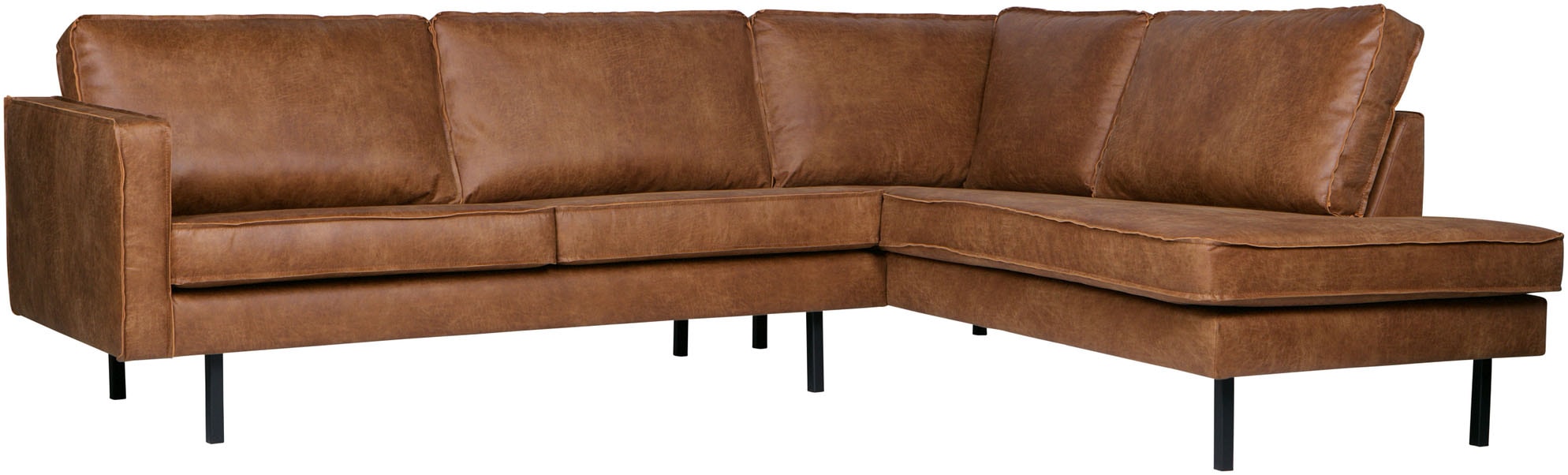 WOOOD Canapé d'angle »Rodeo Recycling-Lederfaser-Verbundstoff  H 85 x B 266 x T 213/86 cm« capacité 250 kg, pieds en métal, facile d'entretien, bonne résistance à l'usure
