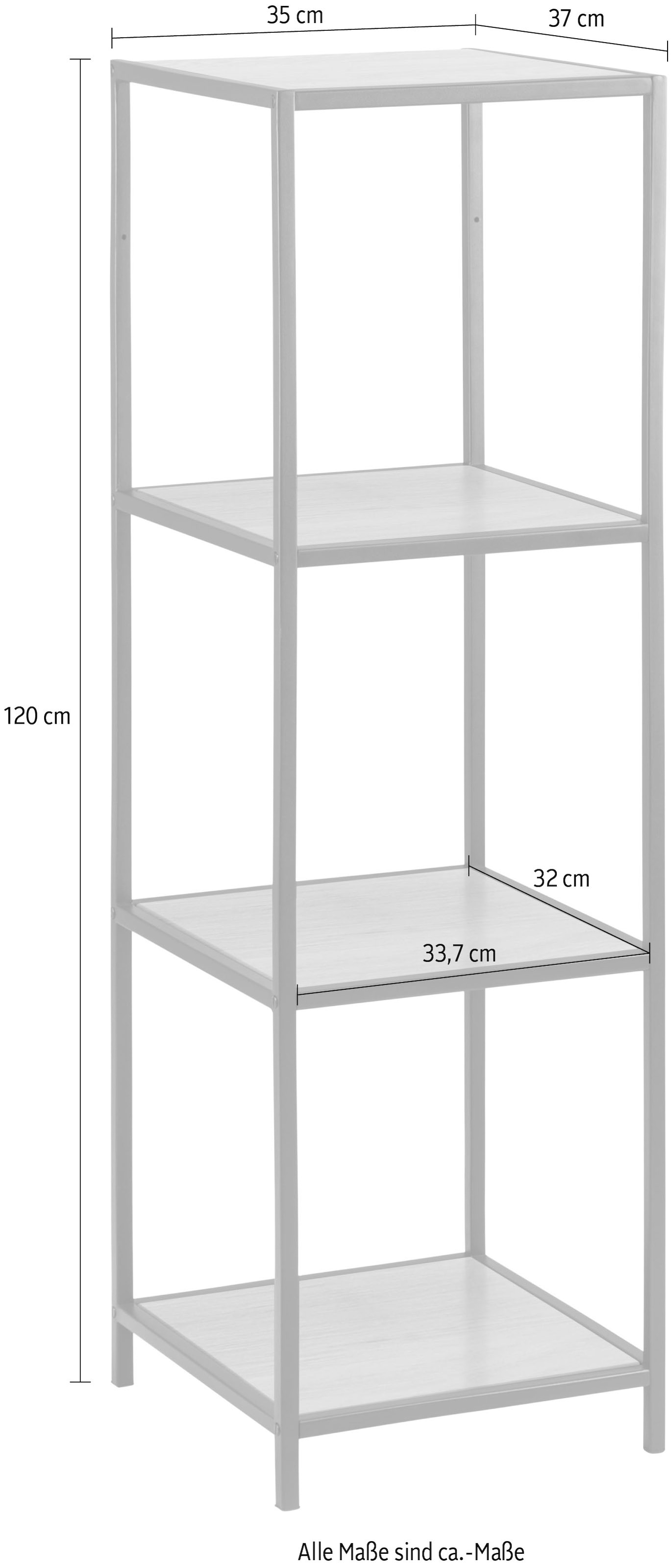 ACTONA GROUP Bücherregal Metallgestell im Industrie-Look, 3 Einlegeböden, weitere Variationen