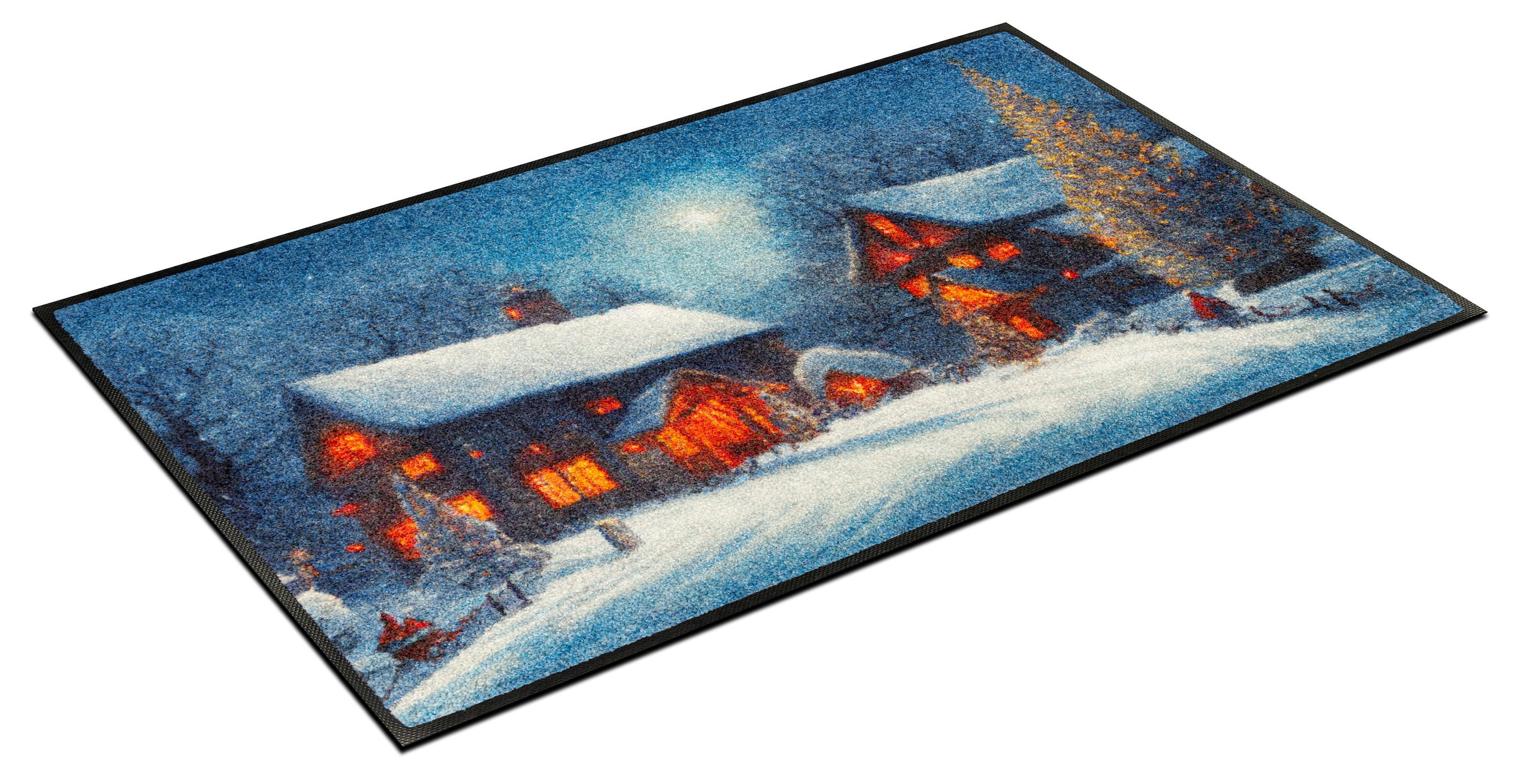 wash+dry by Kleen-Tex Fussmatte »Twinkle Village« rechteckig 7 mm Höhe waschbar und trocknergeeignet