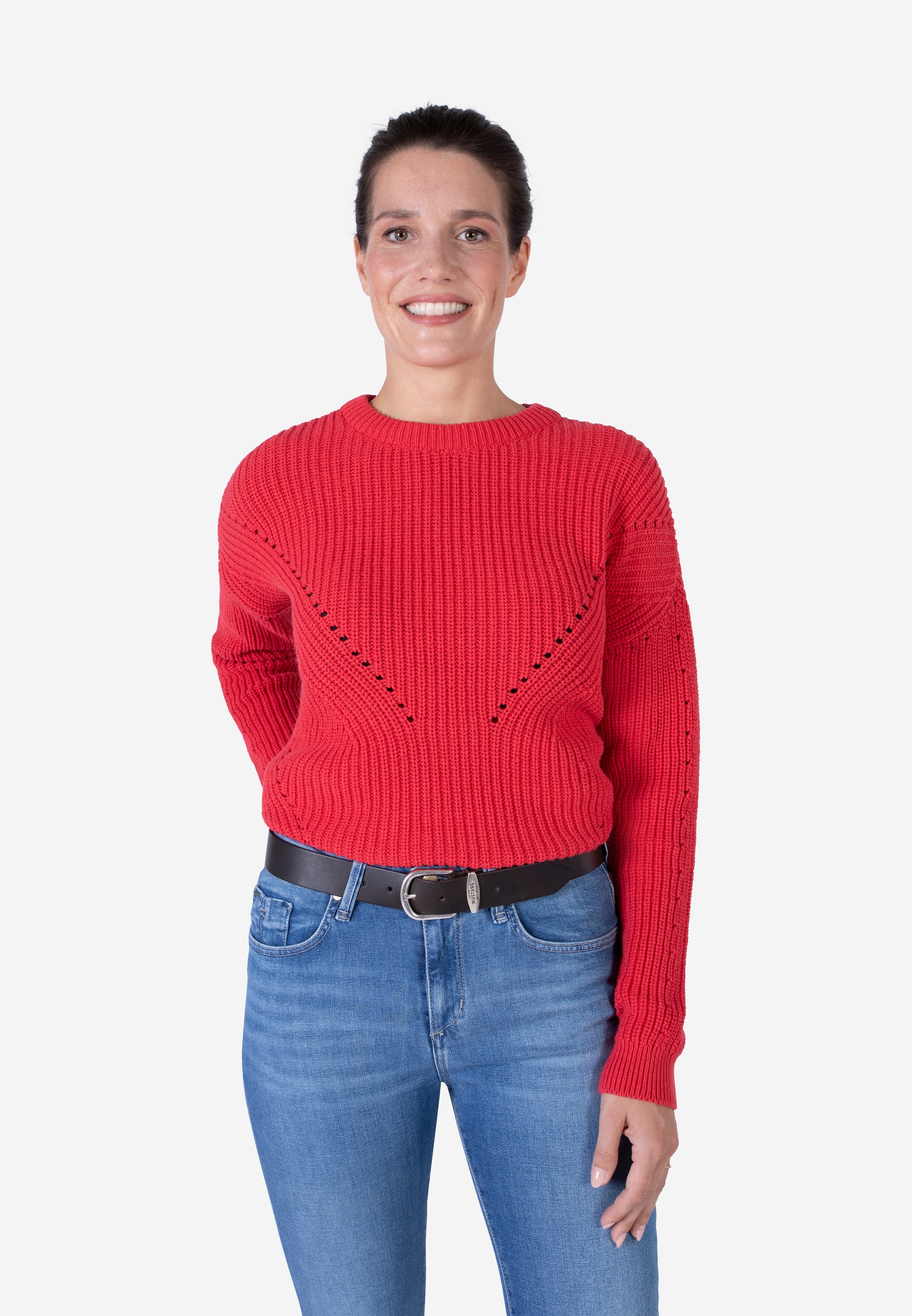 MUSTANG Ceinture en cuir Damen-Gürtel mit Logo-Schriftzug auf der Schlaufe