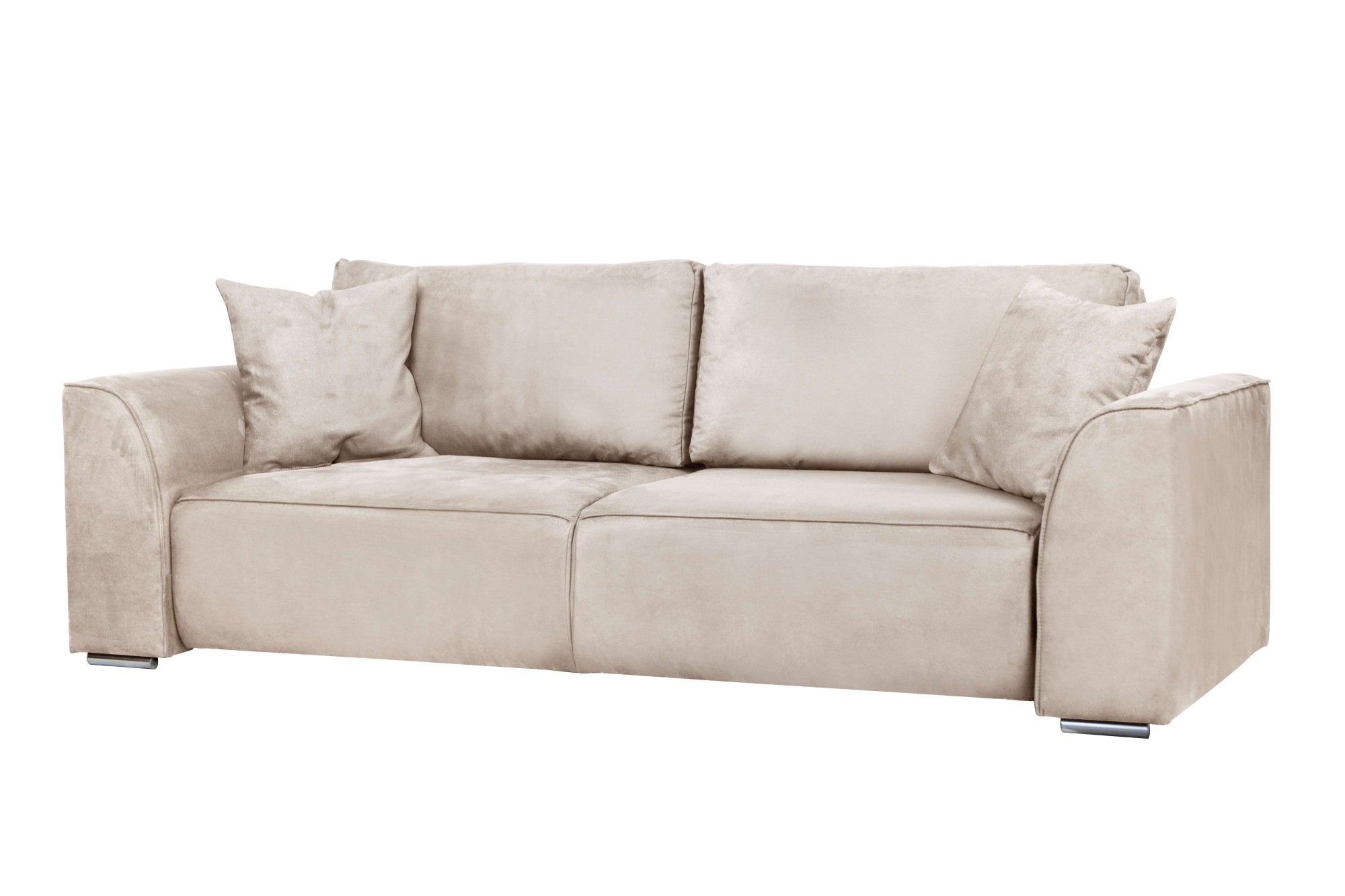 INOSIGN 3-Sitzer Beatrice Schlafsofa, wahlweise auch mit Bettfunktion und Bettkasten, incl. 2 Zierkissen