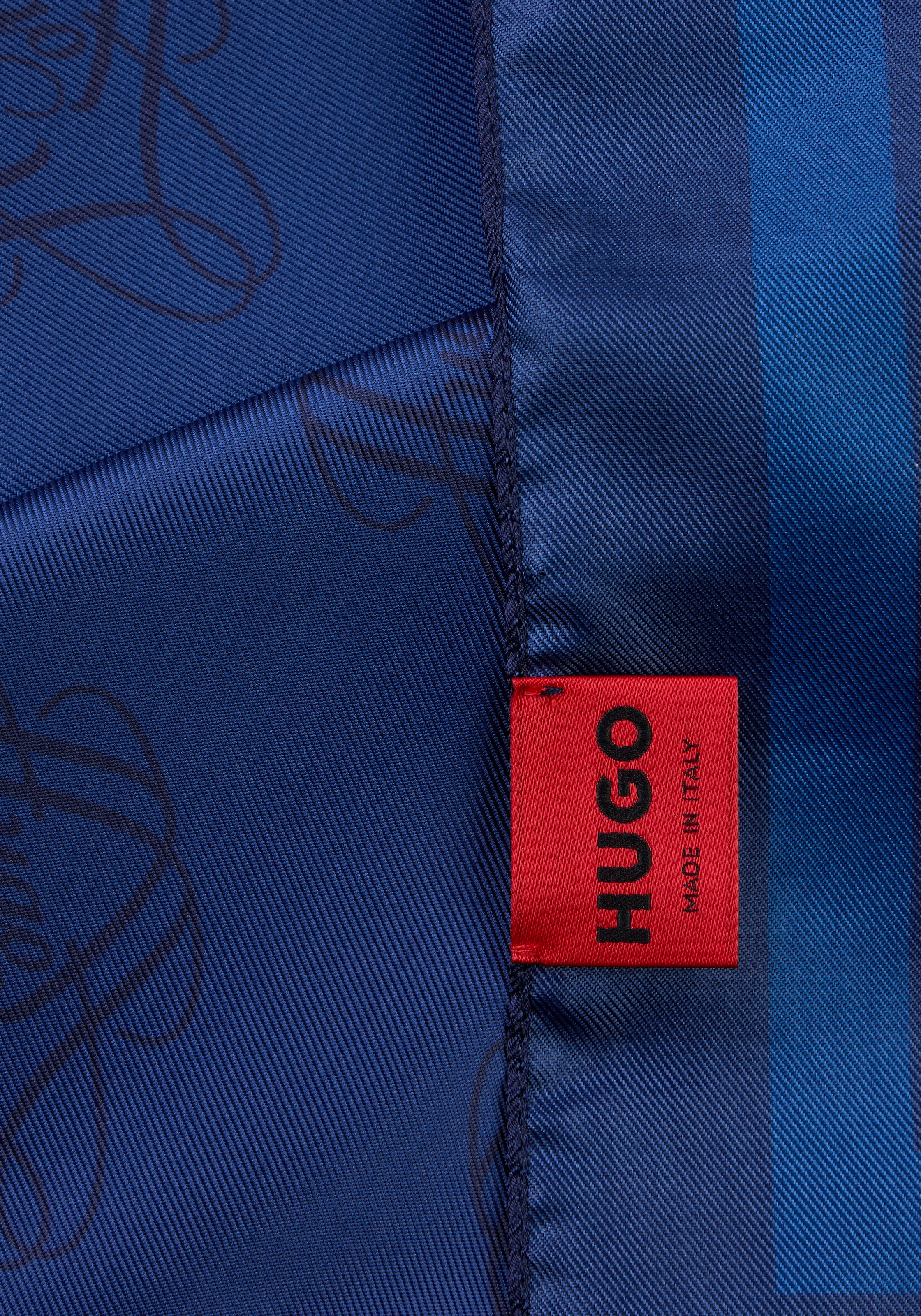 HUGO Foulard »Auraize 90*90« avec imprimé et inscription HUGO