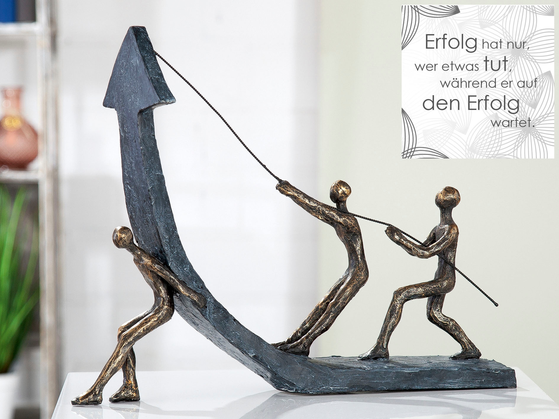 Casablanca by Gilde Dekofigur »Skulptur Success, bronzefarben/grau«,  Dekoobjekt, Höhe 29 cm, Wohnzimmer acheter confortablement