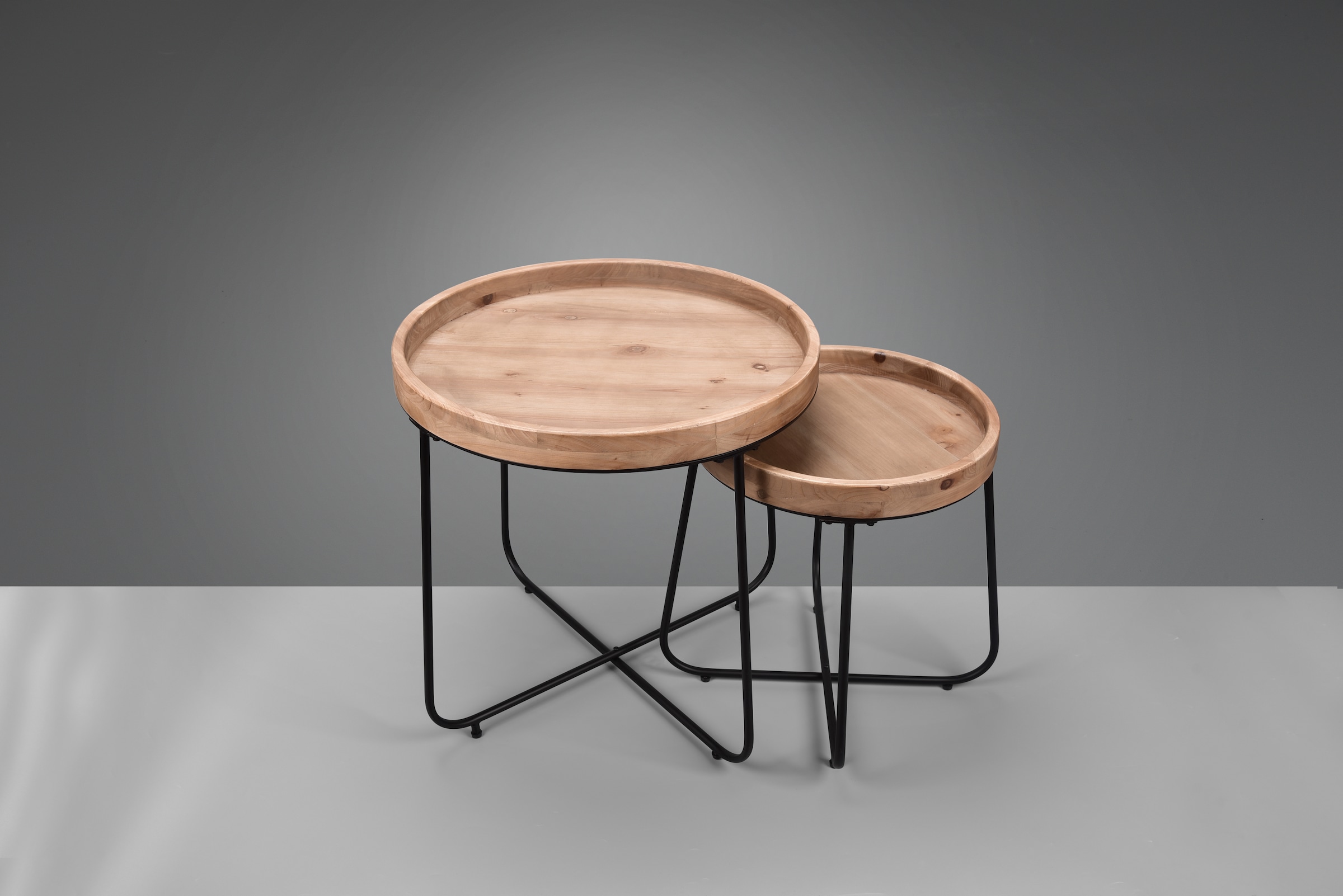 MIRRORS AND MORE Table d'appoint »Jette« 1 cuis tlg. plateau en bois massif de haute qualité