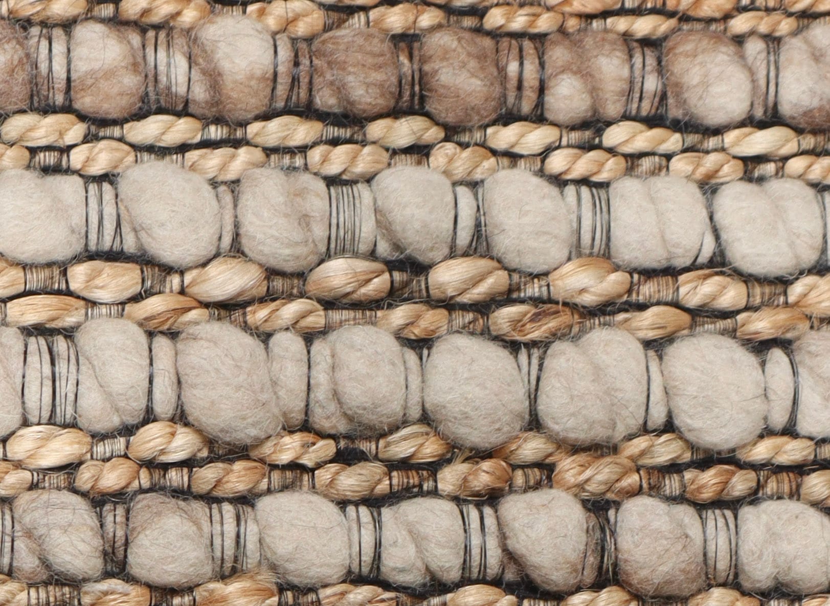 GOODproduct Tapis en laine »Leevy, Wolle und Jute, handgewebt, Handweb Teppiche« Rectangulaire 25 mm Höhe schöne Streifenoptik, Wohnzimmer, Schlafzimmer, Esszimmer