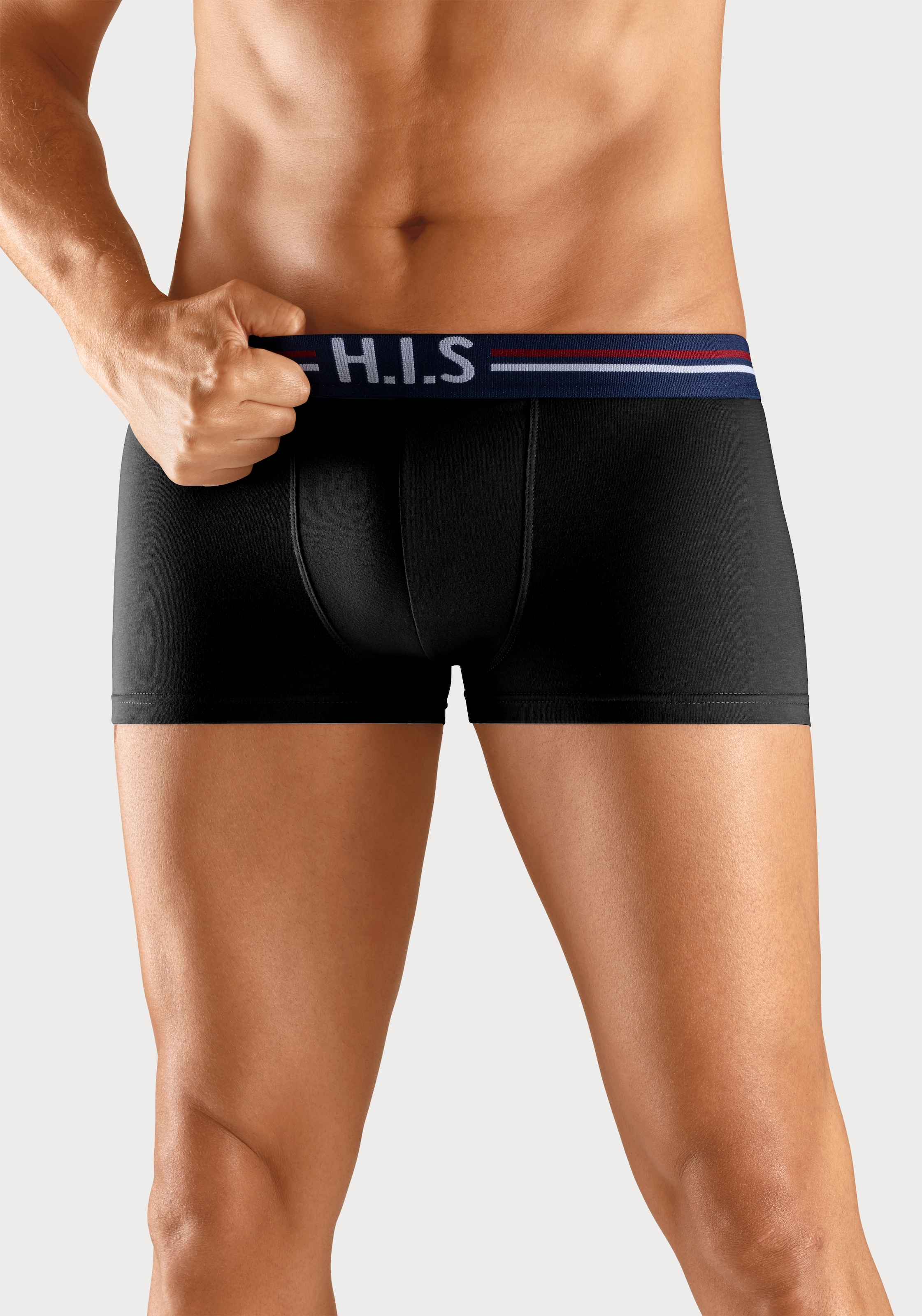 H.I.S Hipster, (Packung, 5 St.), knapp sitzende Boxershorts mit Streifen aus Baumwollmischung