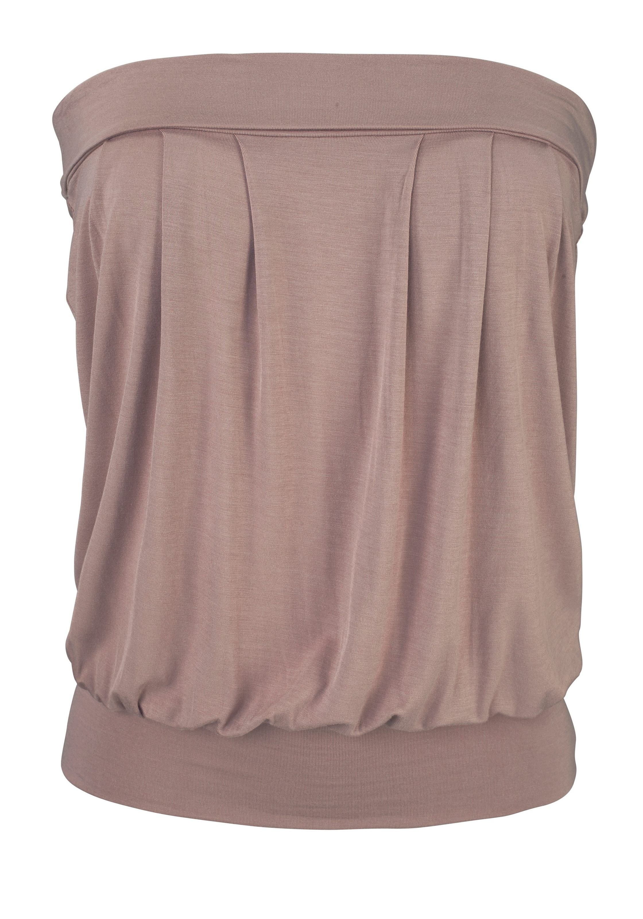 LASCANA Bandeautop "mit breitem Bund am Ausschnitt und Saum" schulterfreies Sommertop, elastisches Jerseytop, trägerloses Strandtop