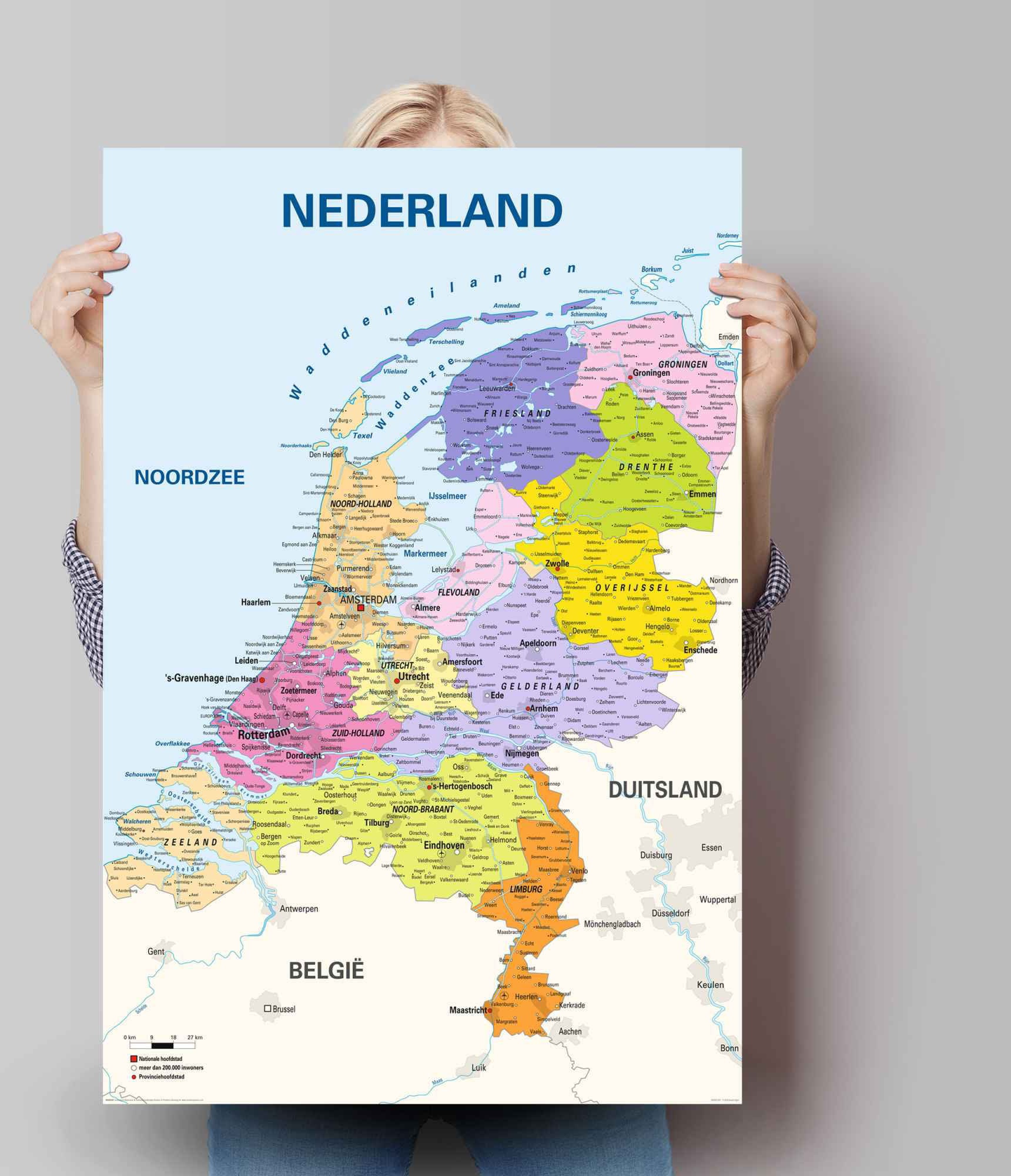 Reinders! Poster »Poster Schulkarte Niederlande Niederländisch -  Niederländischer Text«, Landkarten, (1 St.) bequem kaufen