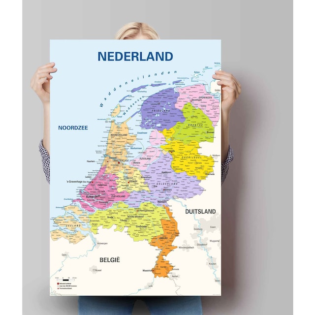 Reinders! Poster »Poster Schulkarte Niederlande Niederländisch -  Niederländischer Text«, Landkarten, (1 St.) bequem kaufen