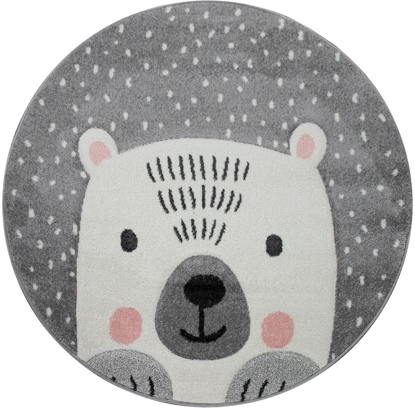 Image of Paco Home Kinderteppich »Cosmo 346«, rund, 18 mm Höhe, 3D-Design, niedliches Bär Motiv, Pastell-Farben, Kinderzimmer bei Ackermann Versand Schweiz