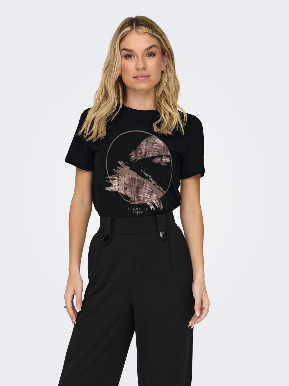 Image of ONLY T-Shirt "ONLKITA REG S/S MIX TOP CS JRS EX" Baumwolle, regular fit