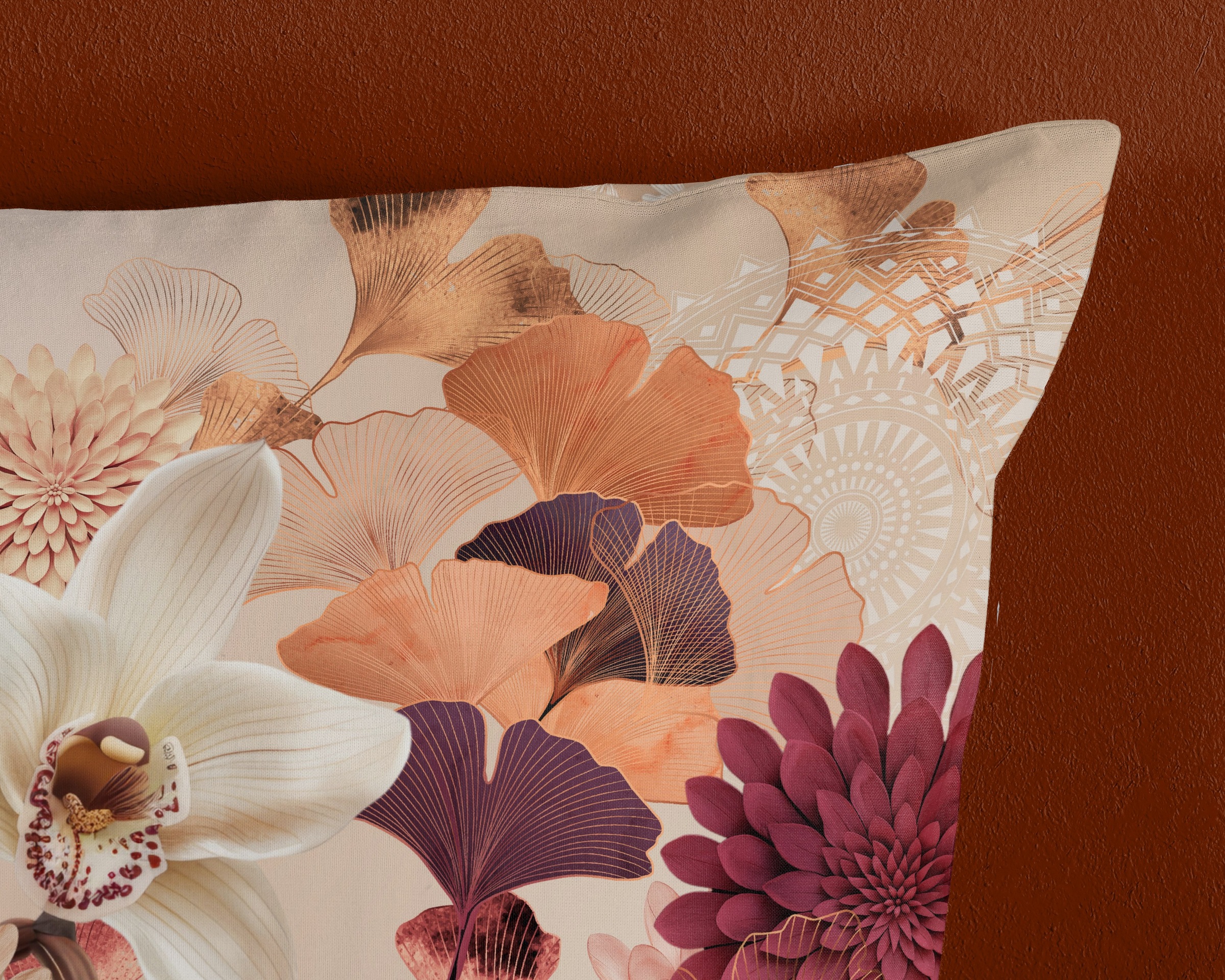 hip Wendebettwäsche »Quente«, Satin, Reissverschluss, Wendeoptik, Mandala, Blume, Sand