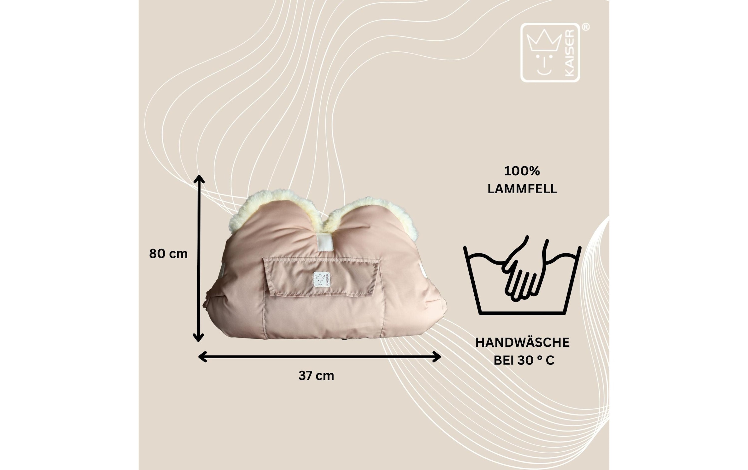Kaiser Chauffe-mains pour poussette »Lammfell Big Sand«
